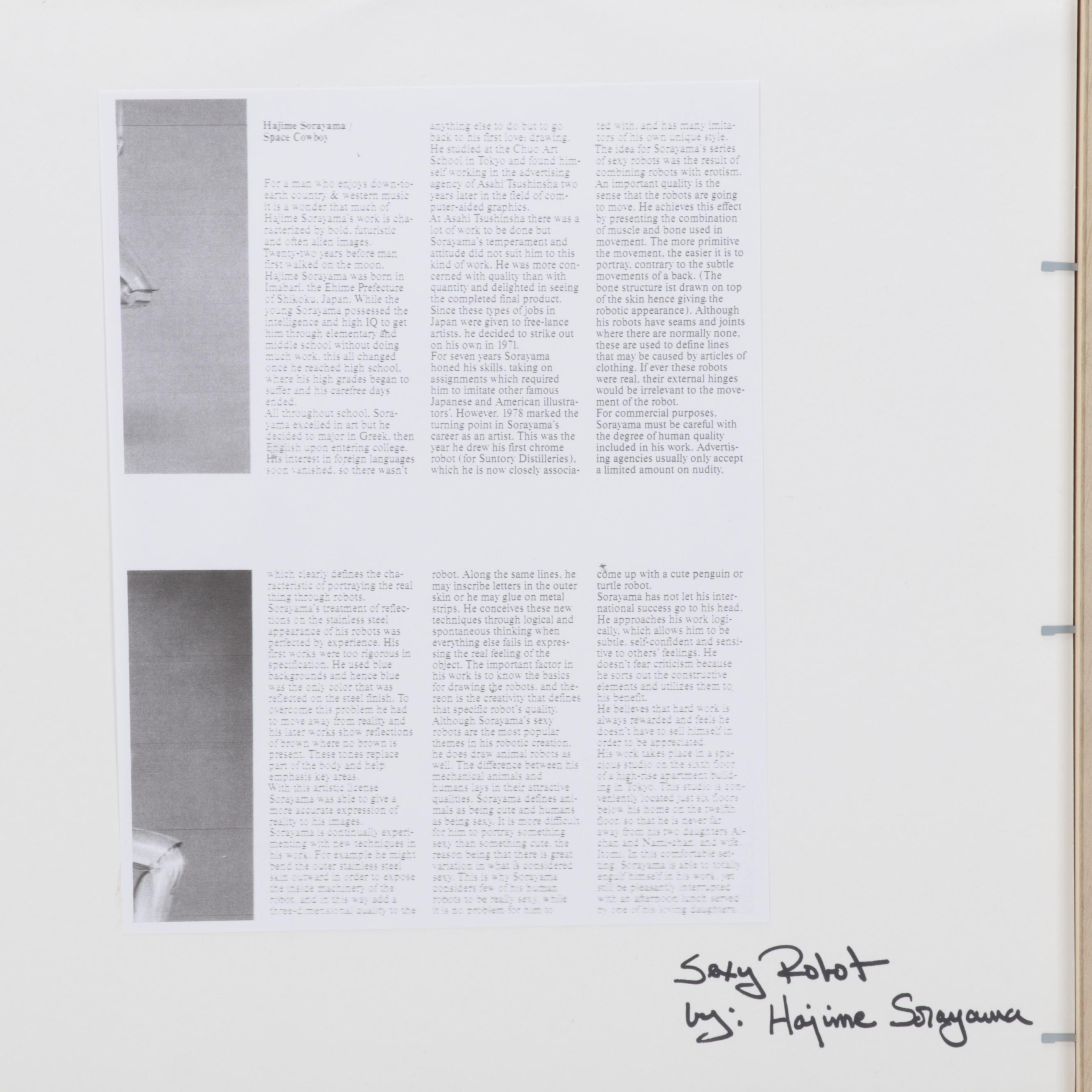 Offset Lithograph After Sorayama Hajime "Sexy Robot I," Circa 2000