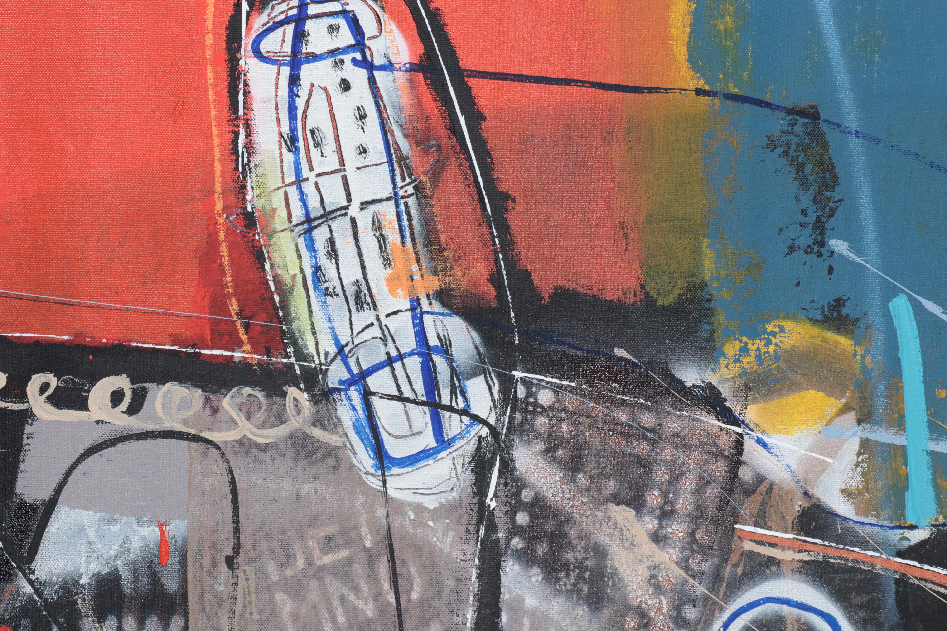 Michel Blázquez Large-Scale Mixed Media Painting "Eclipse," 2023