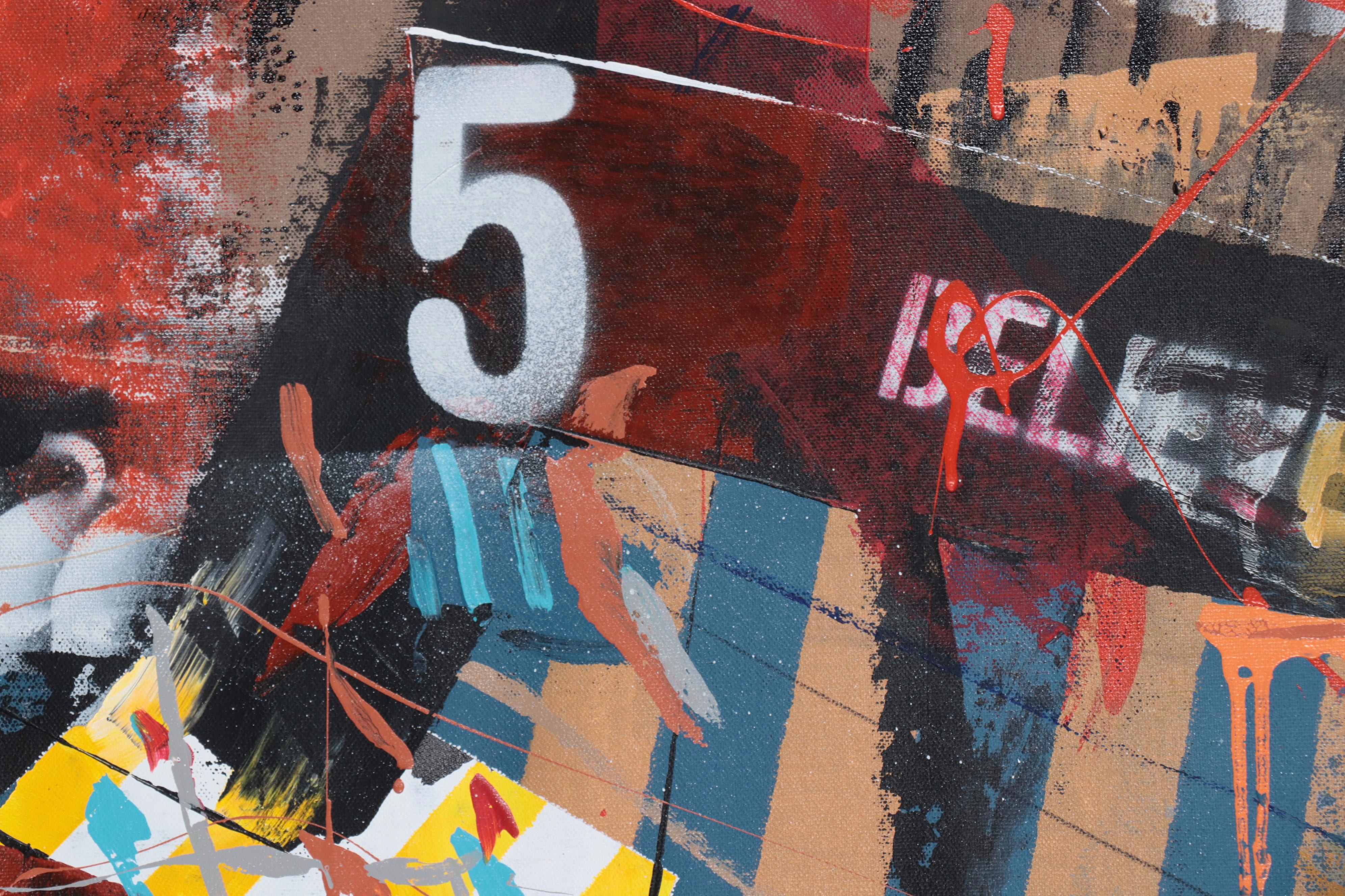 Michel Blázquez Large-Scale Mixed Media Painting "Eclipse," 2023