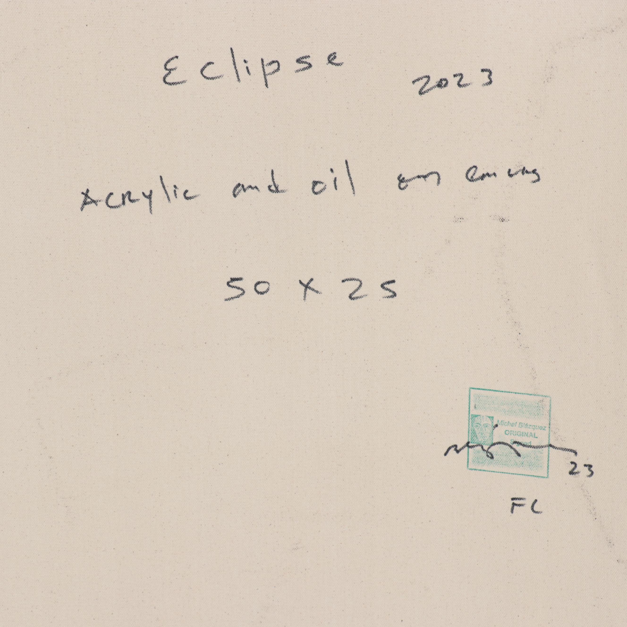 Michel Blázquez Large-Scale Mixed Media Painting "Eclipse," 2023