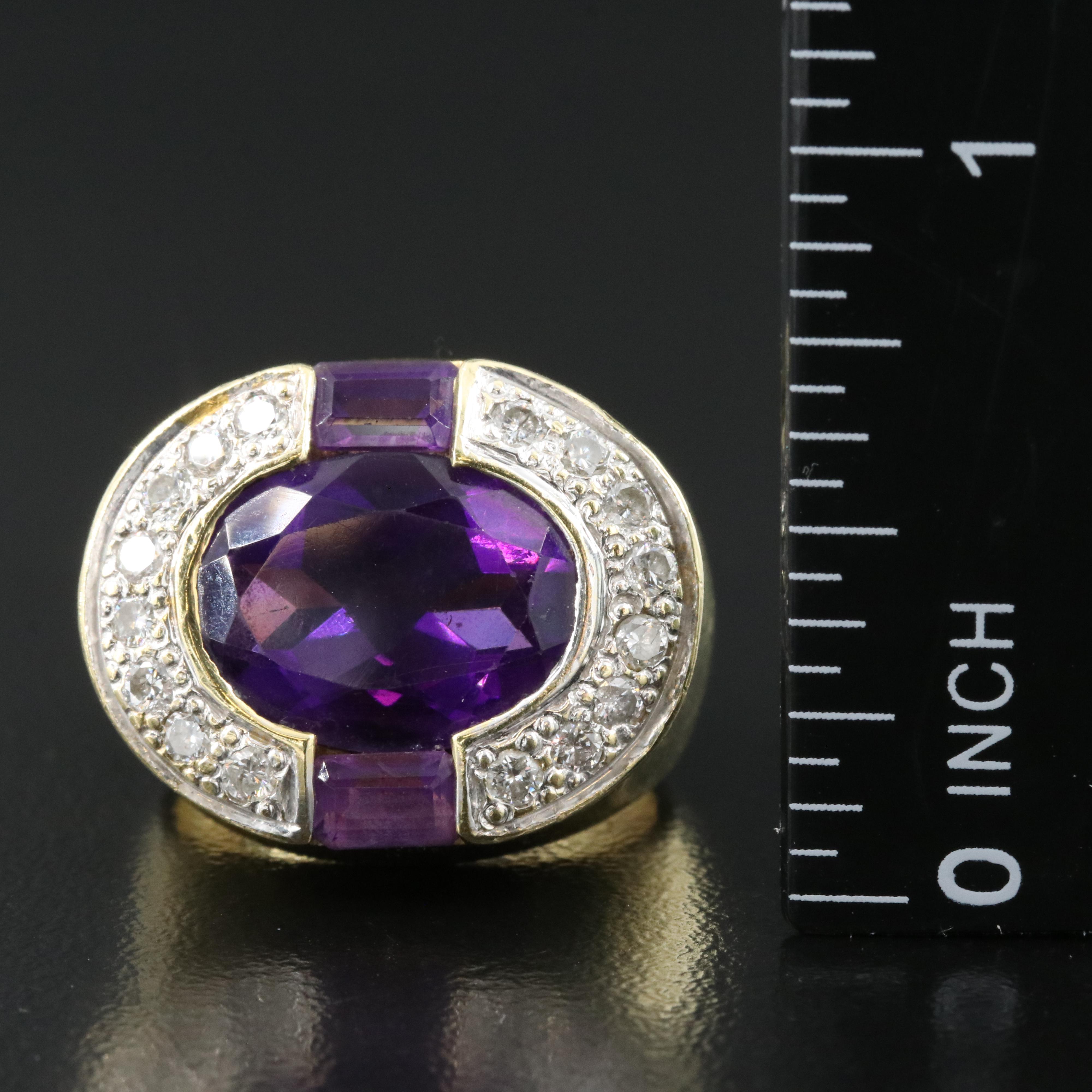 18K Amethyst and Diamond Ring