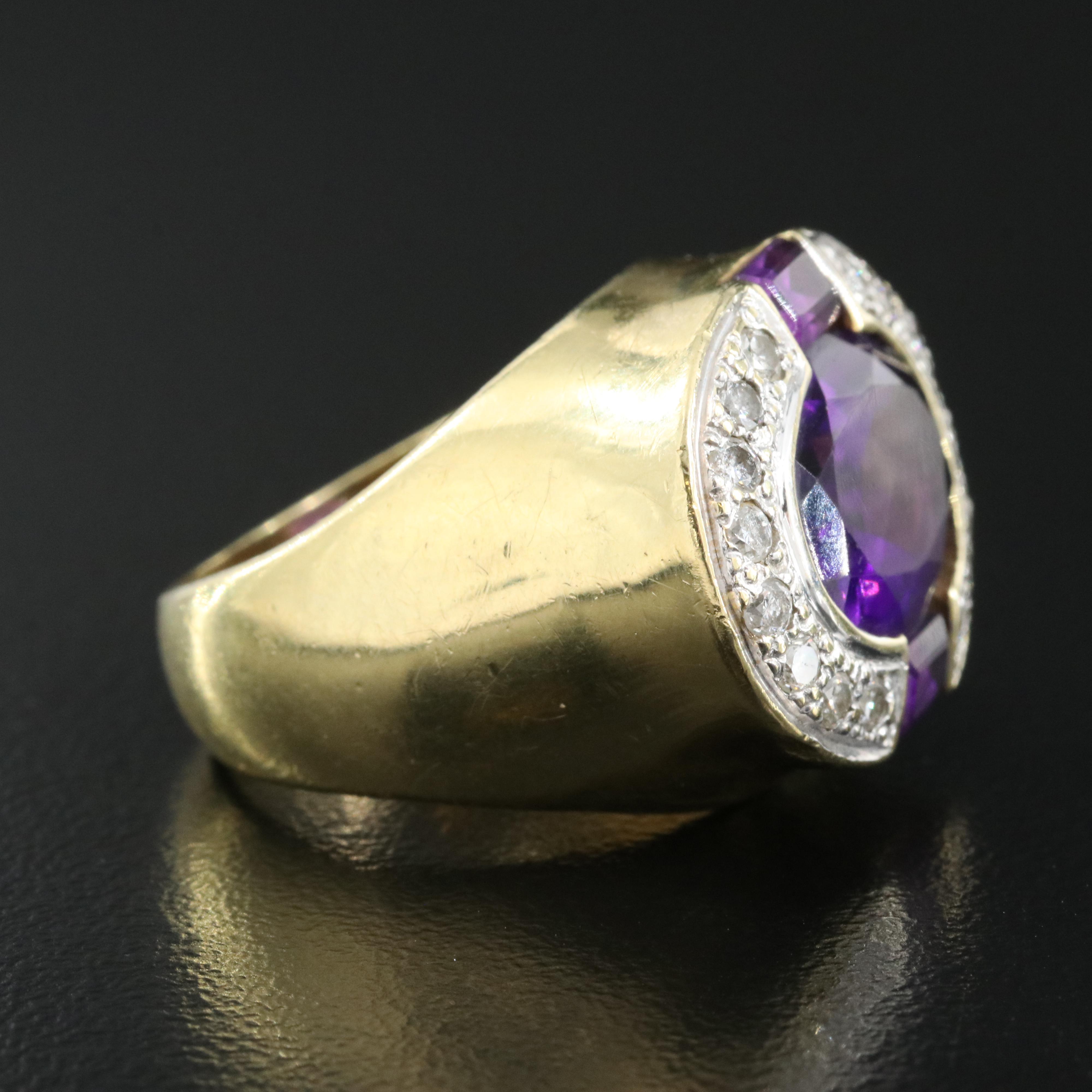 18K Amethyst and Diamond Ring