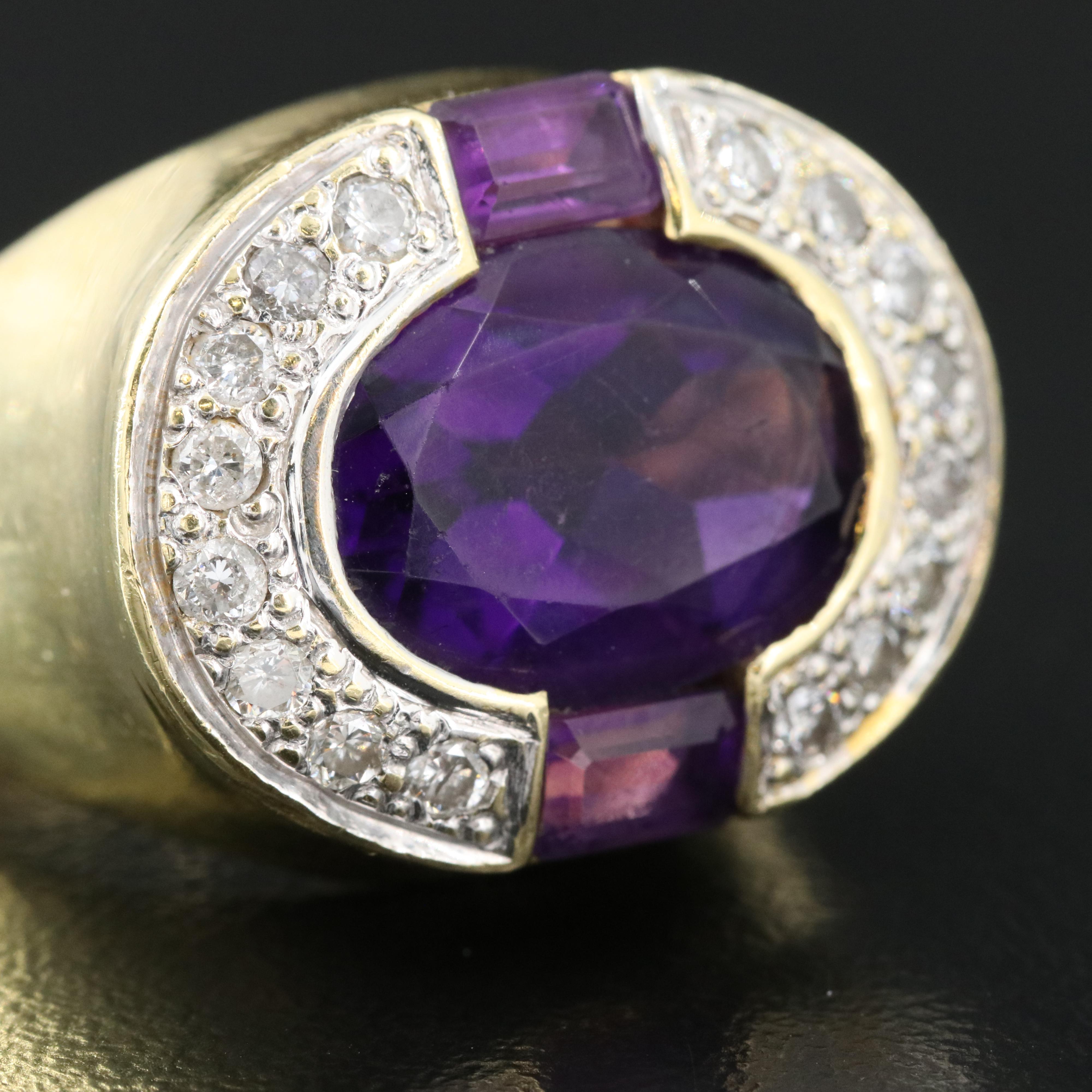 18K Amethyst and Diamond Ring