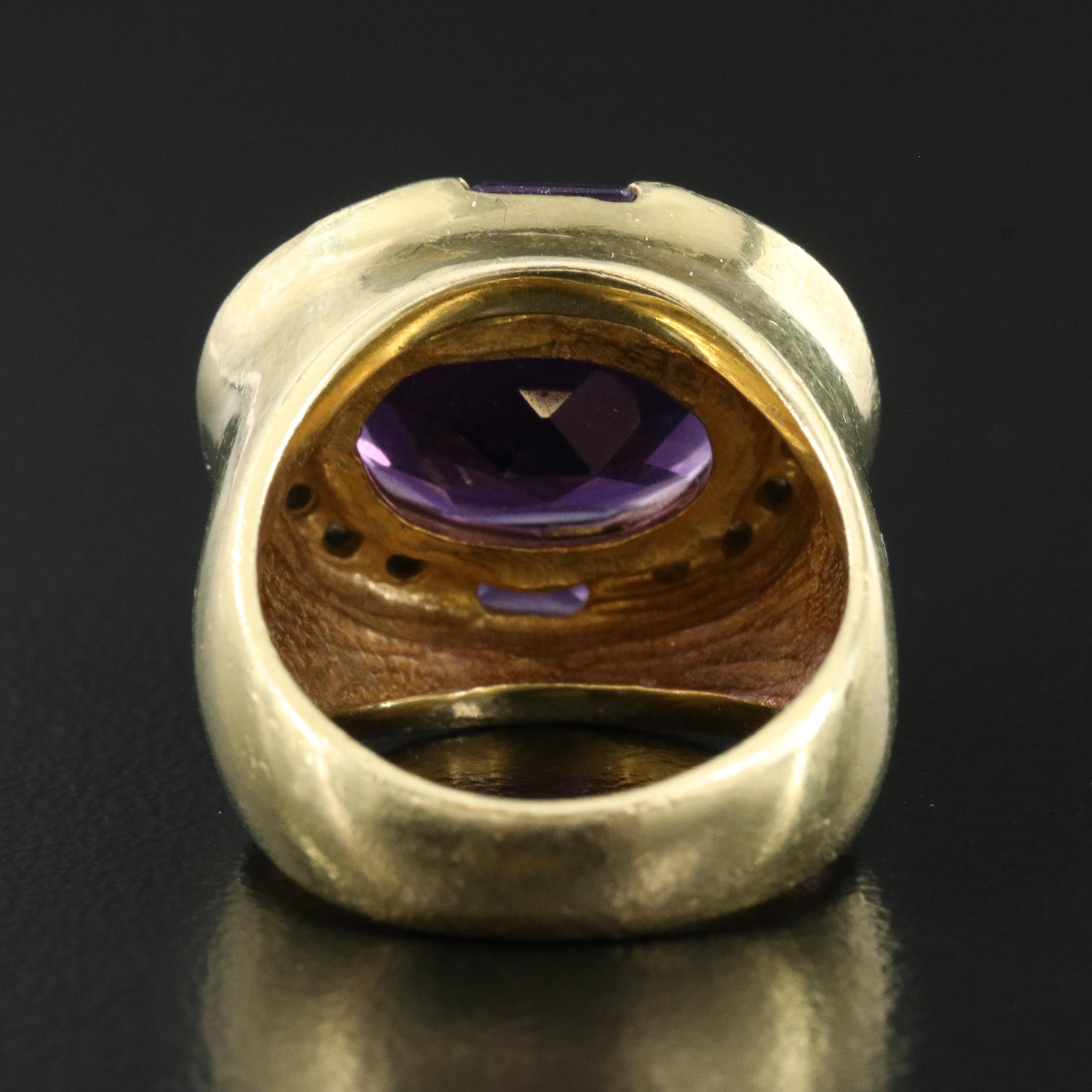 18K Amethyst and Diamond Ring