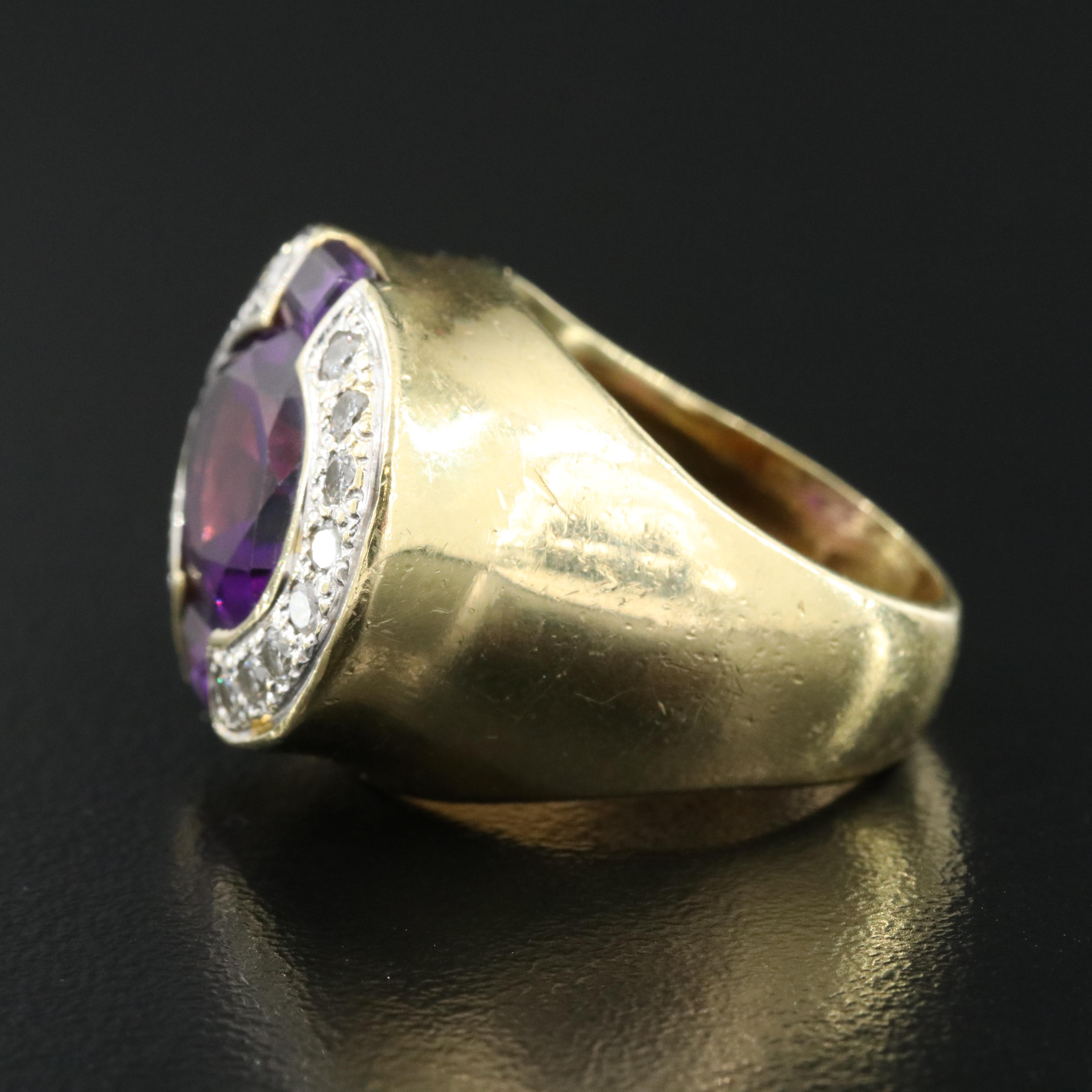 18K Amethyst and Diamond Ring