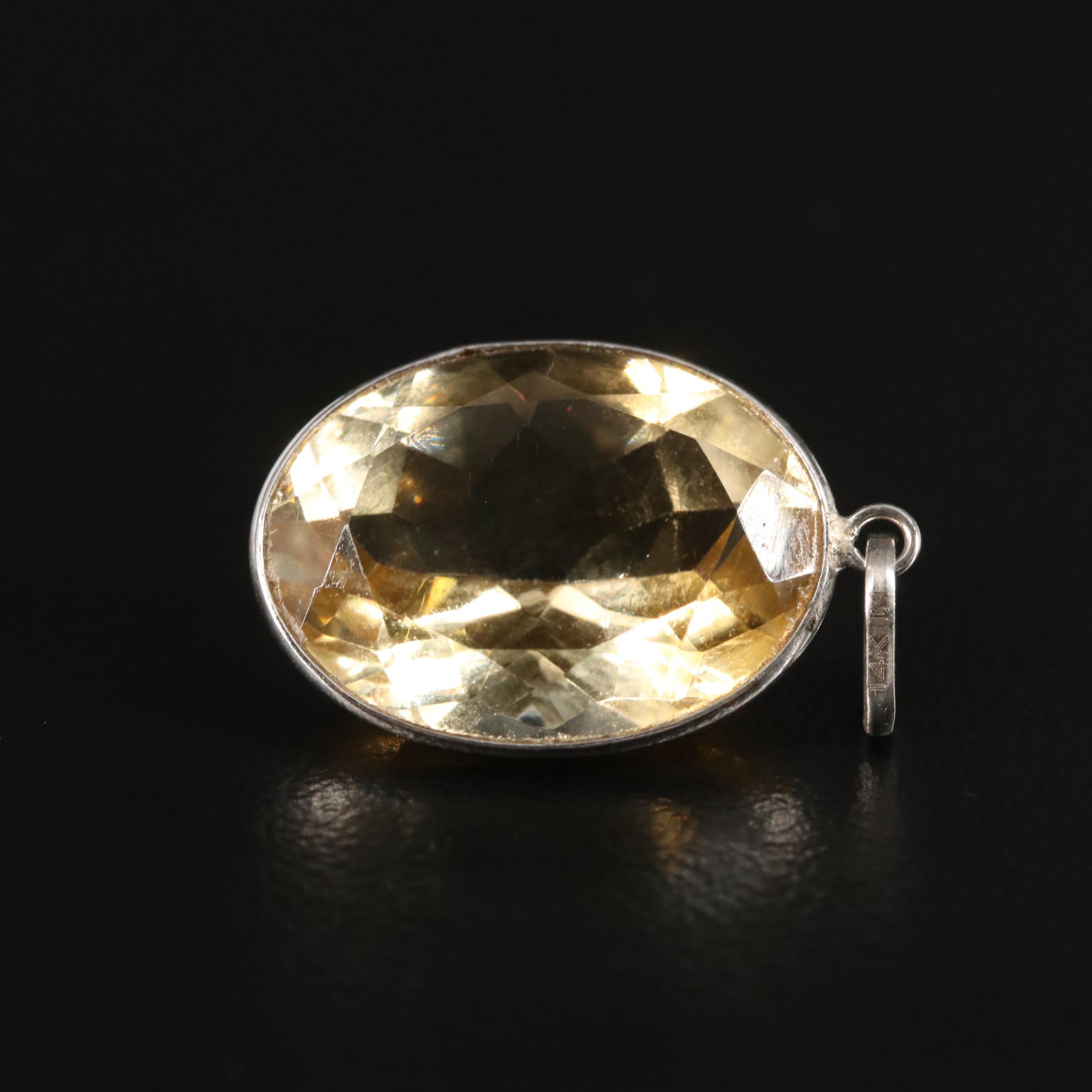 14K Citrine Pendant