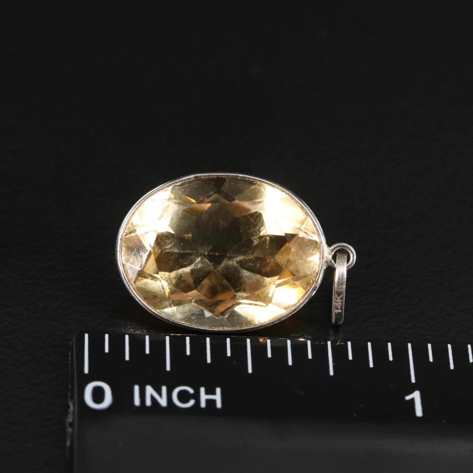 14K Citrine Pendant
