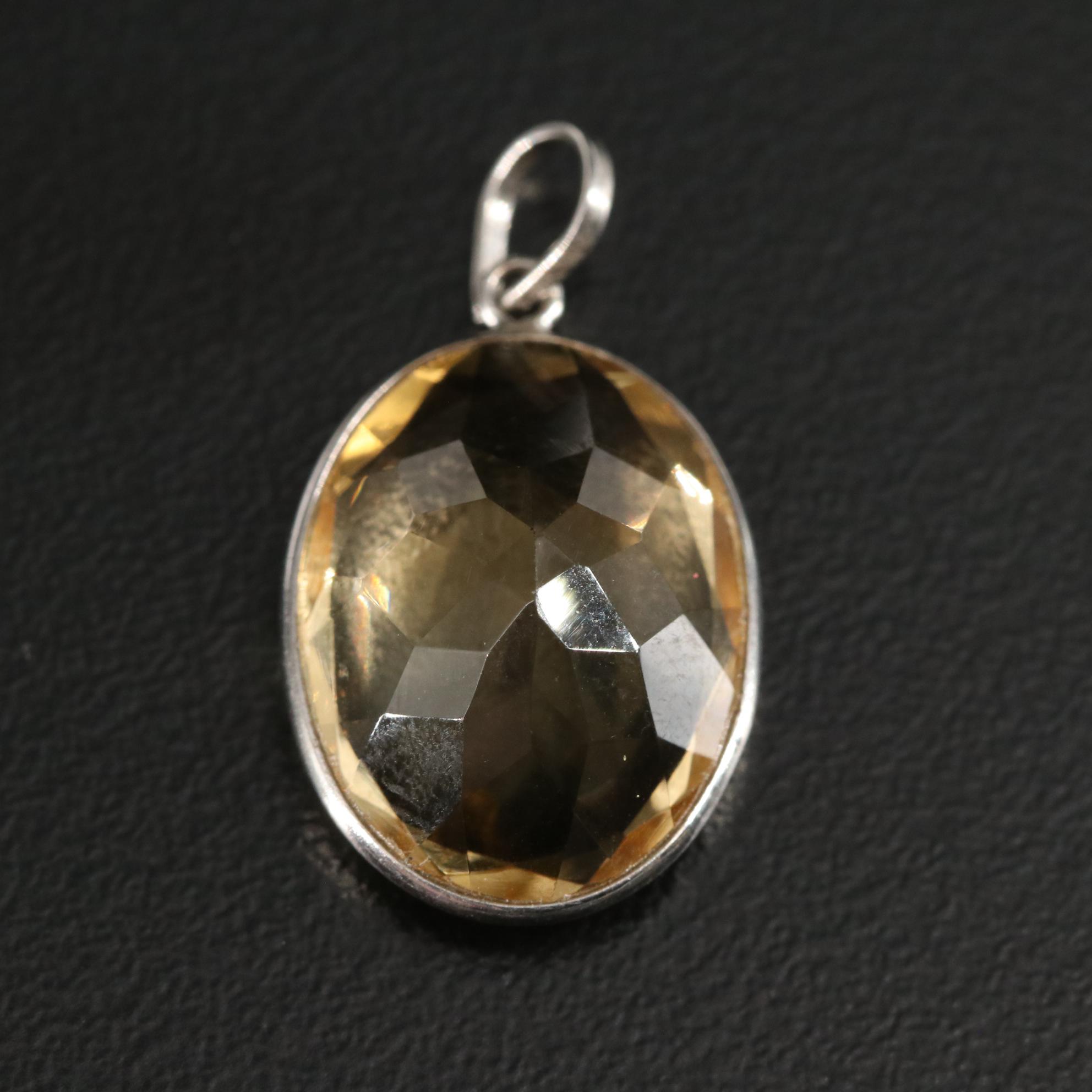 14K Citrine Pendant