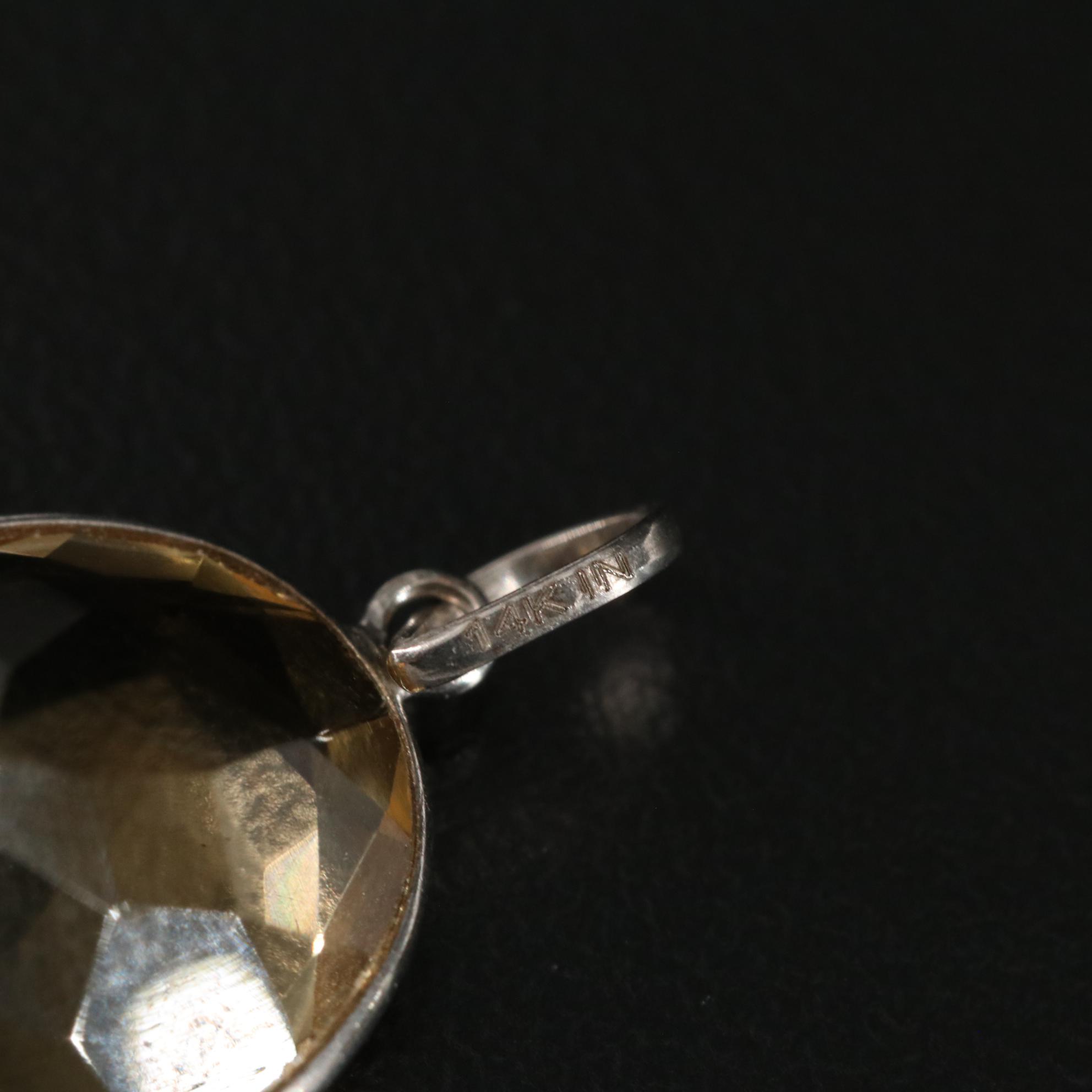 14K Citrine Pendant