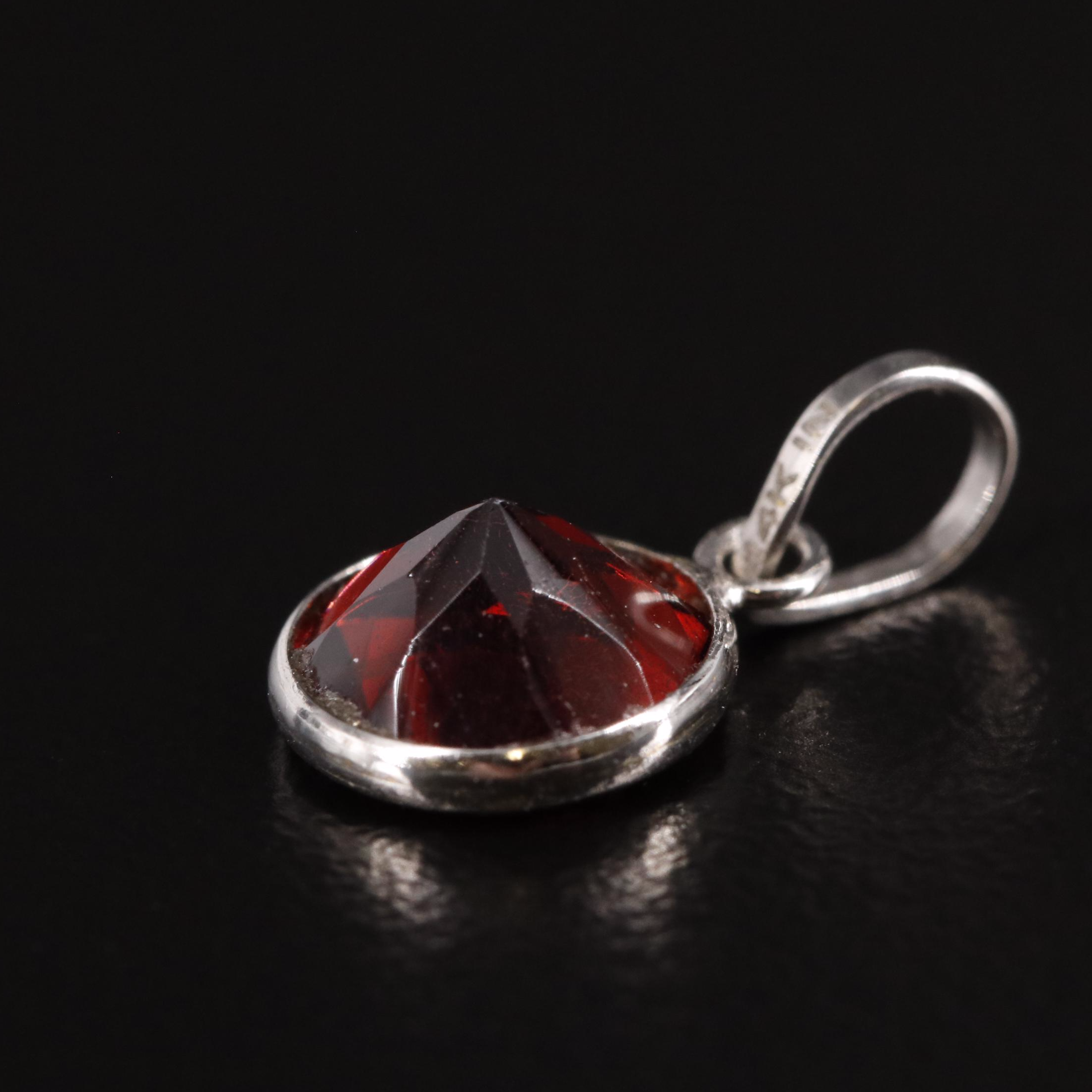 14K Garnet Pendant