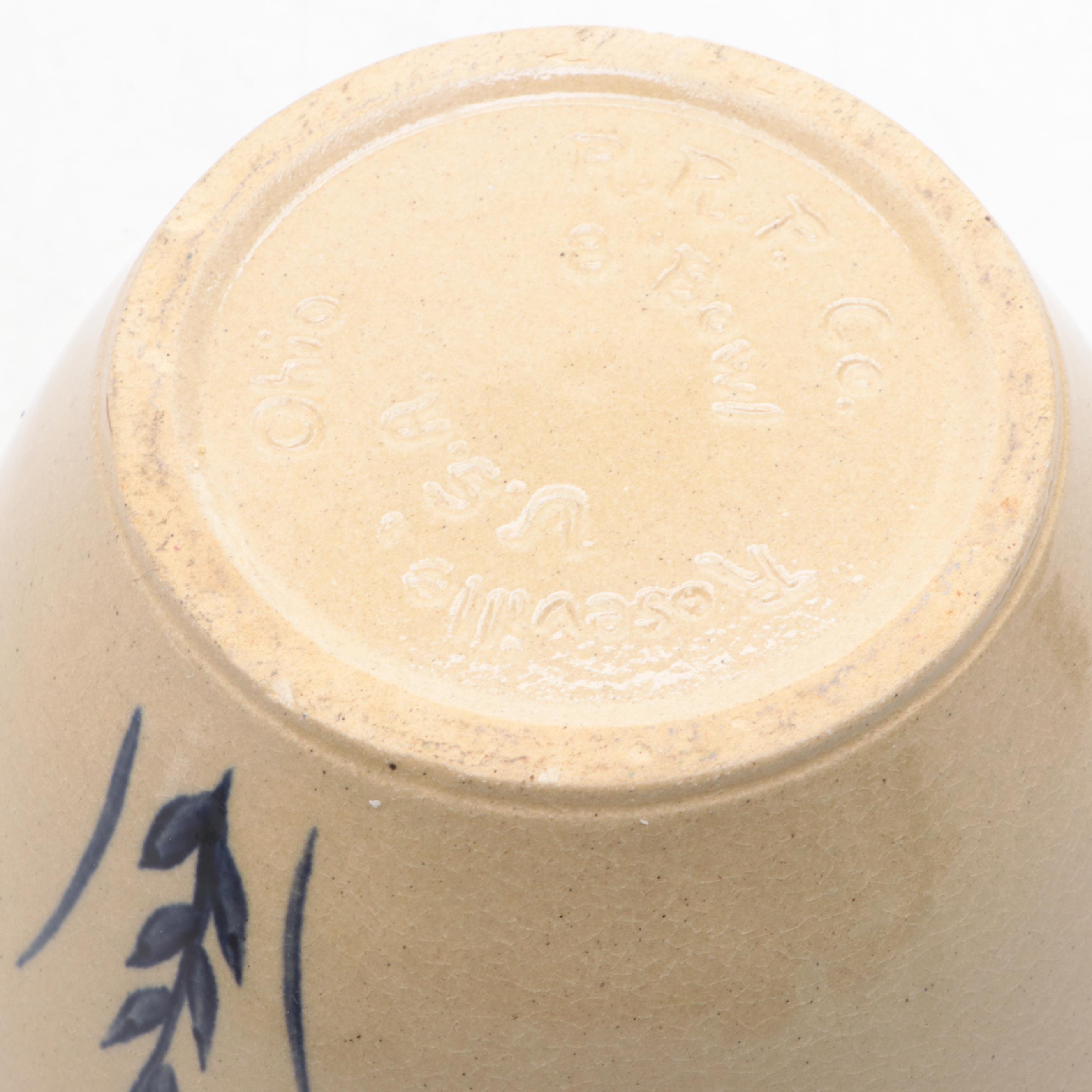 R. R. P. Co. Spongeware Mixing Bowl with Other American Ceramic Bowls