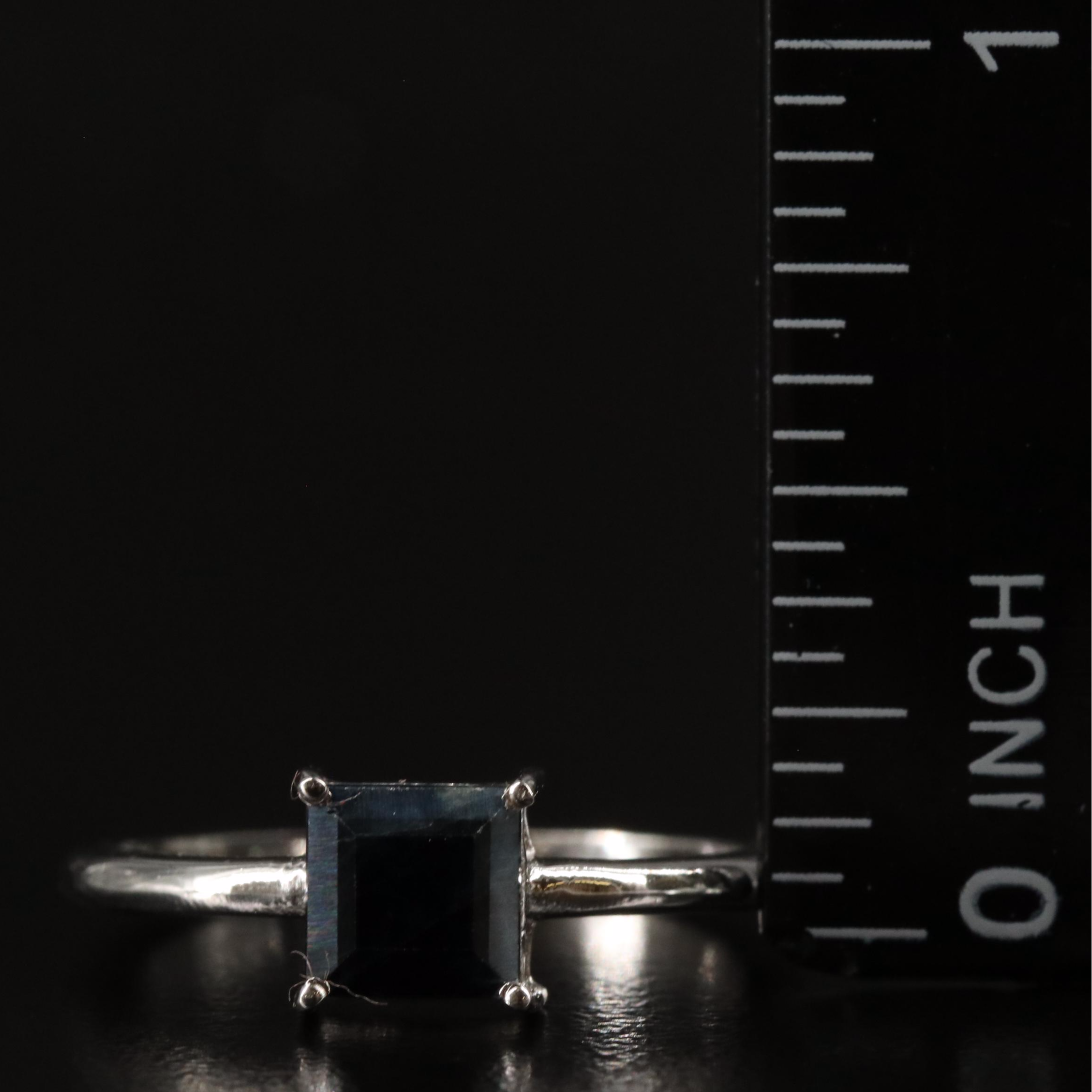 Sterling Sapphire Solitaire Ring