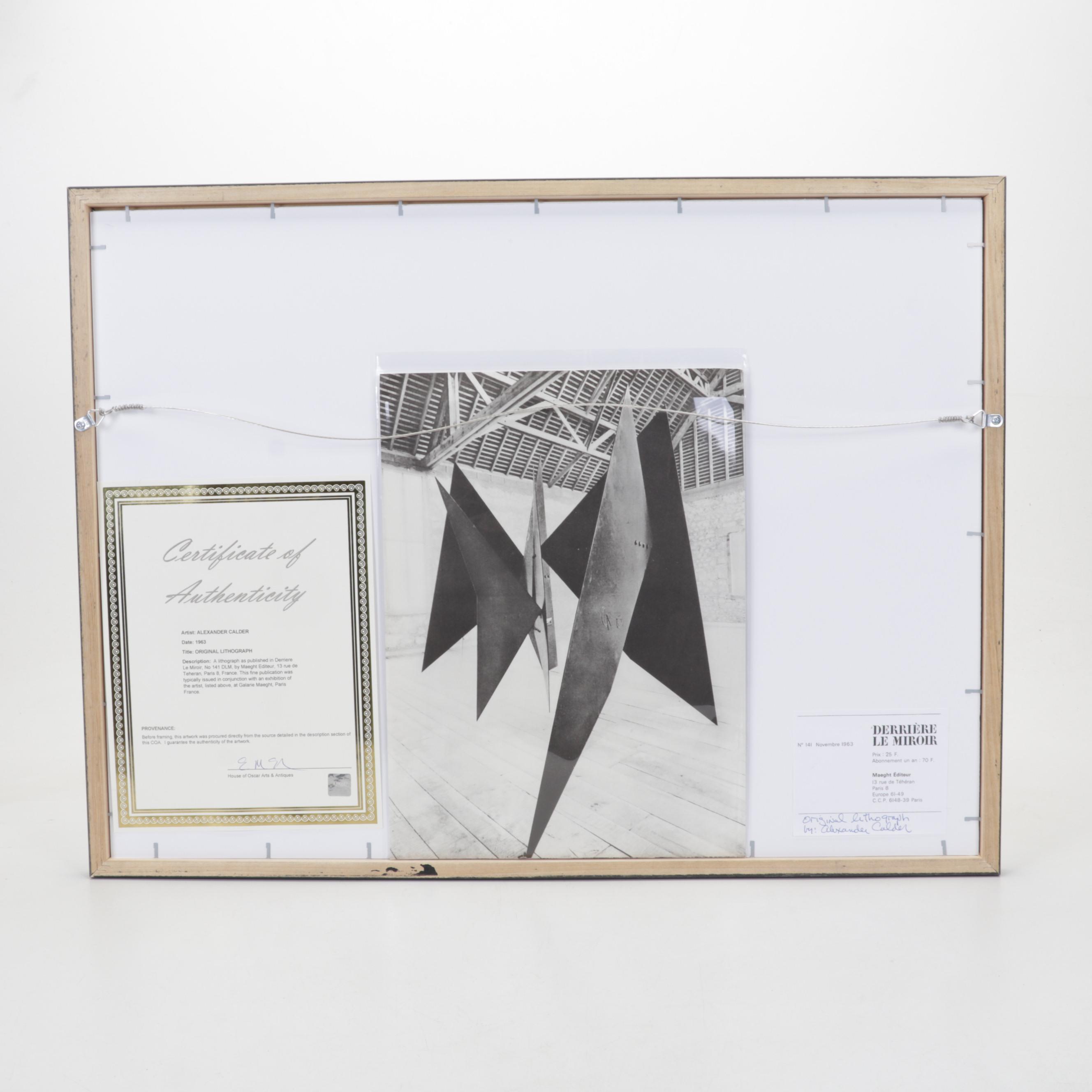 Alexander Calder Double-Page Color Lithograph for "Derrière le Miroir," 1963