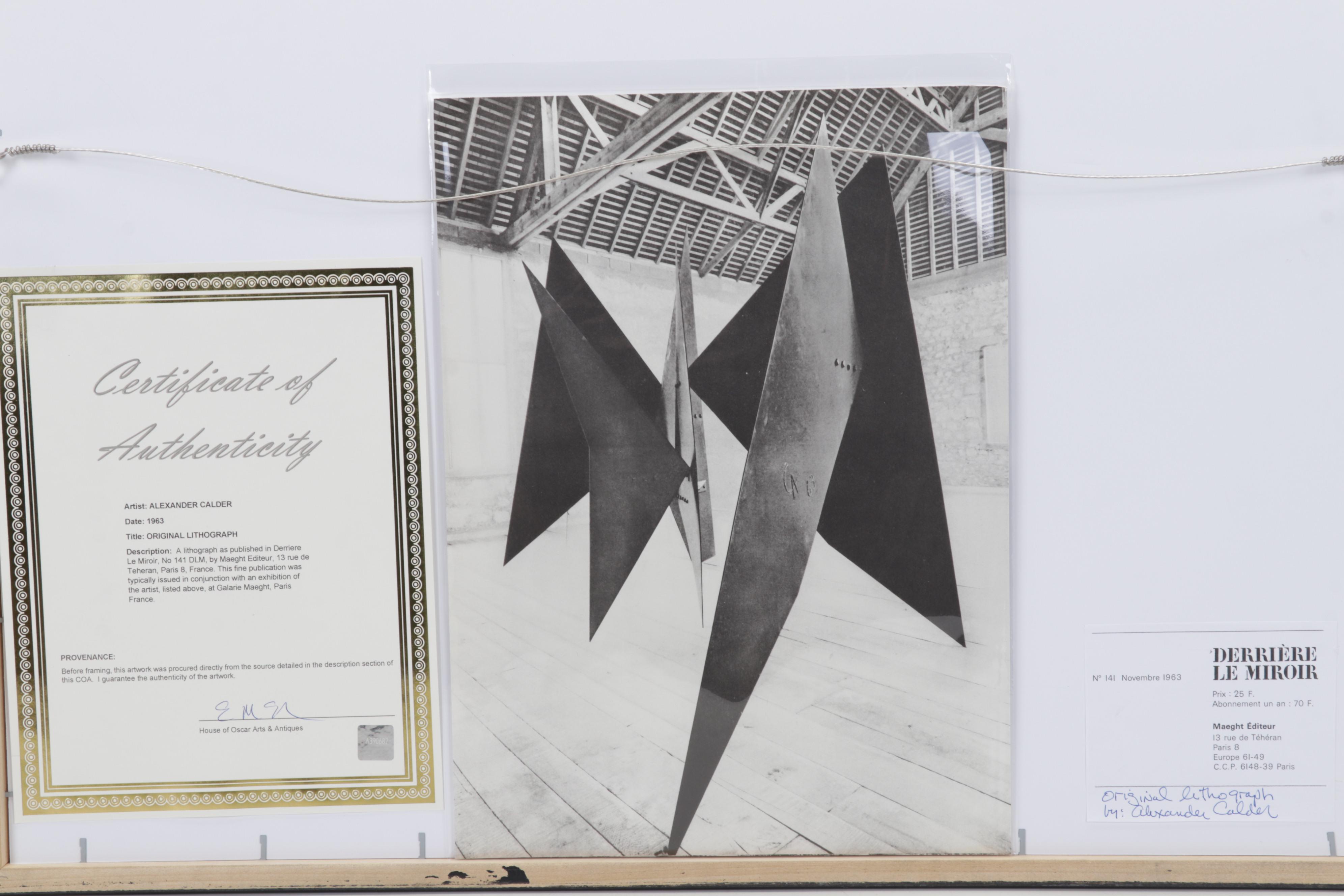 Alexander Calder Double-Page Color Lithograph for "Derrière le Miroir," 1963