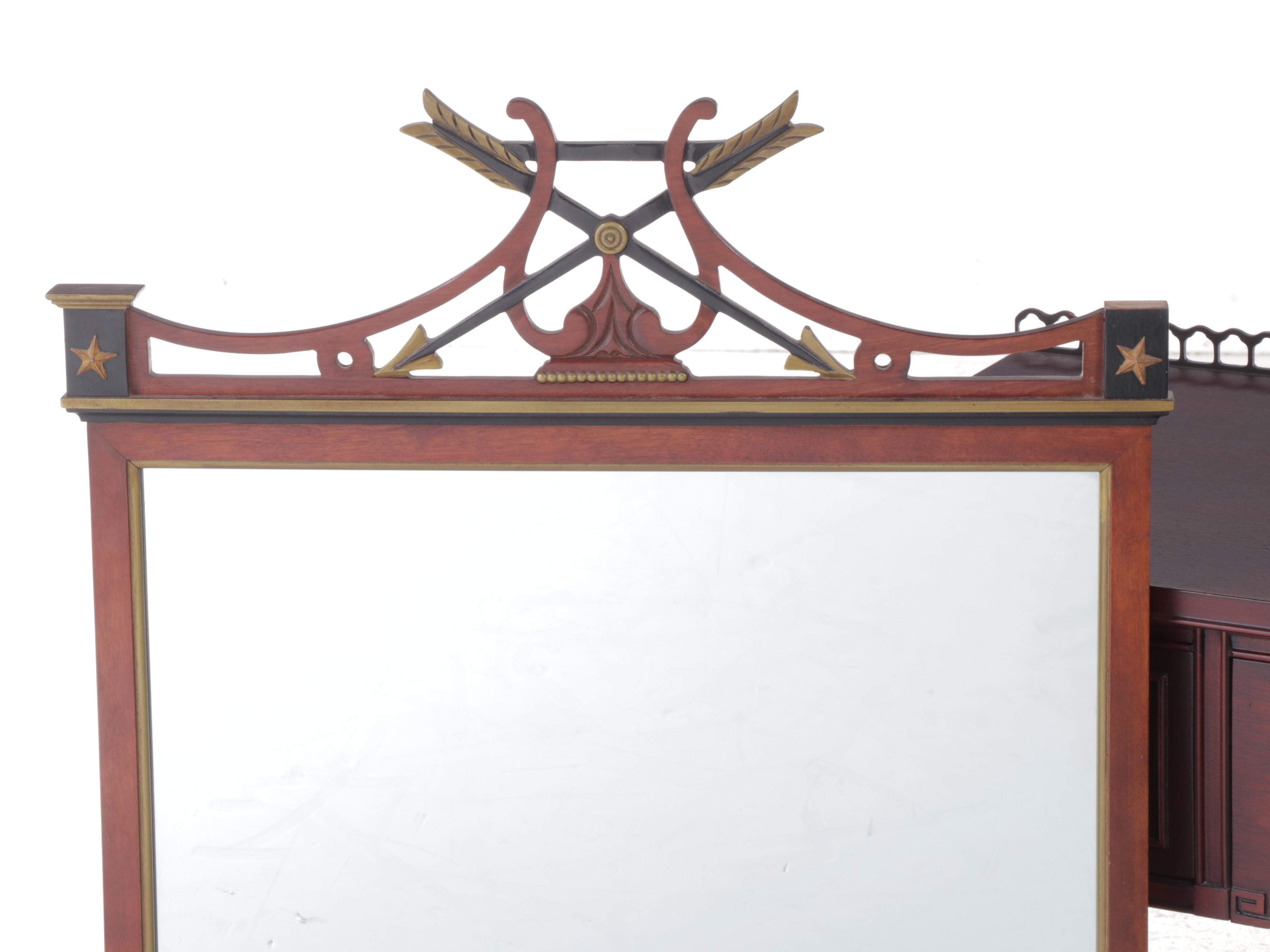 Northern Furniture Co. Neoclassical Style Mahogany Vanity w/ Stool & Mirror