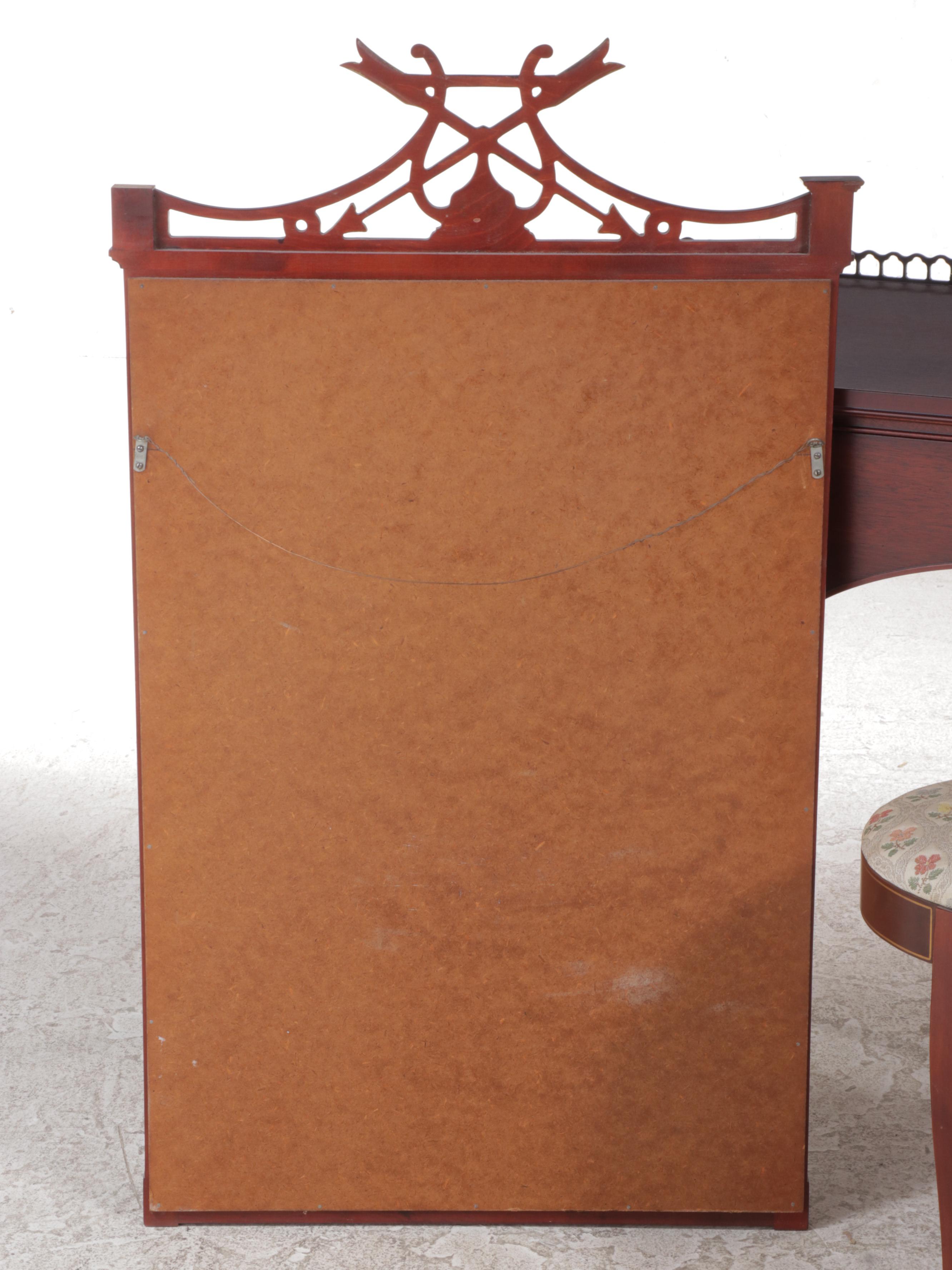 Northern Furniture Co. Neoclassical Style Mahogany Vanity w/ Stool & Mirror