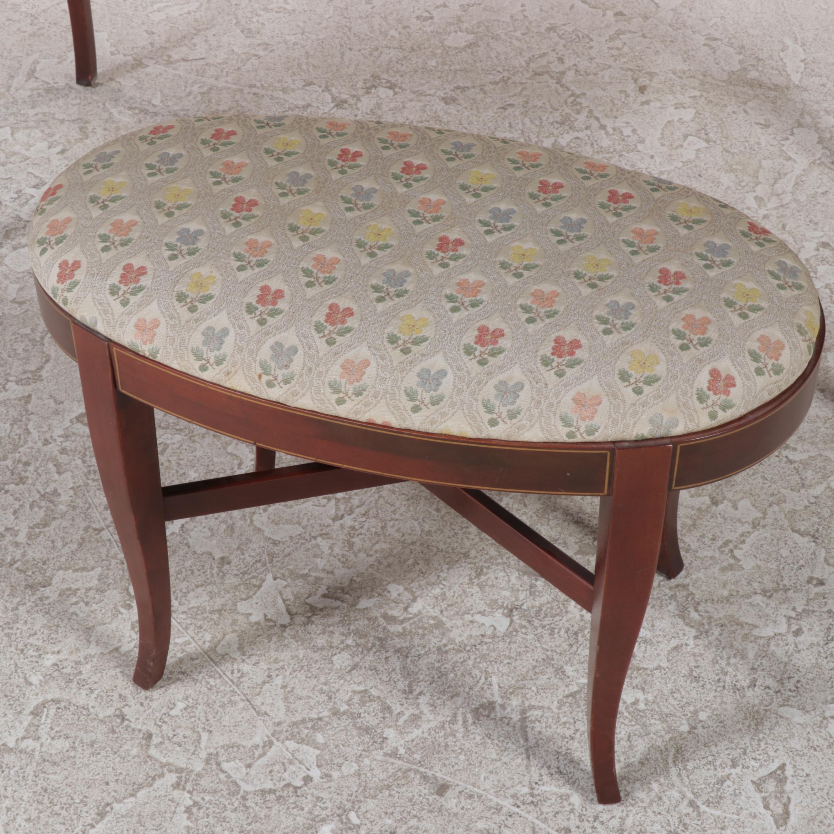 Northern Furniture Co. Neoclassical Style Mahogany Vanity w/ Stool & Mirror