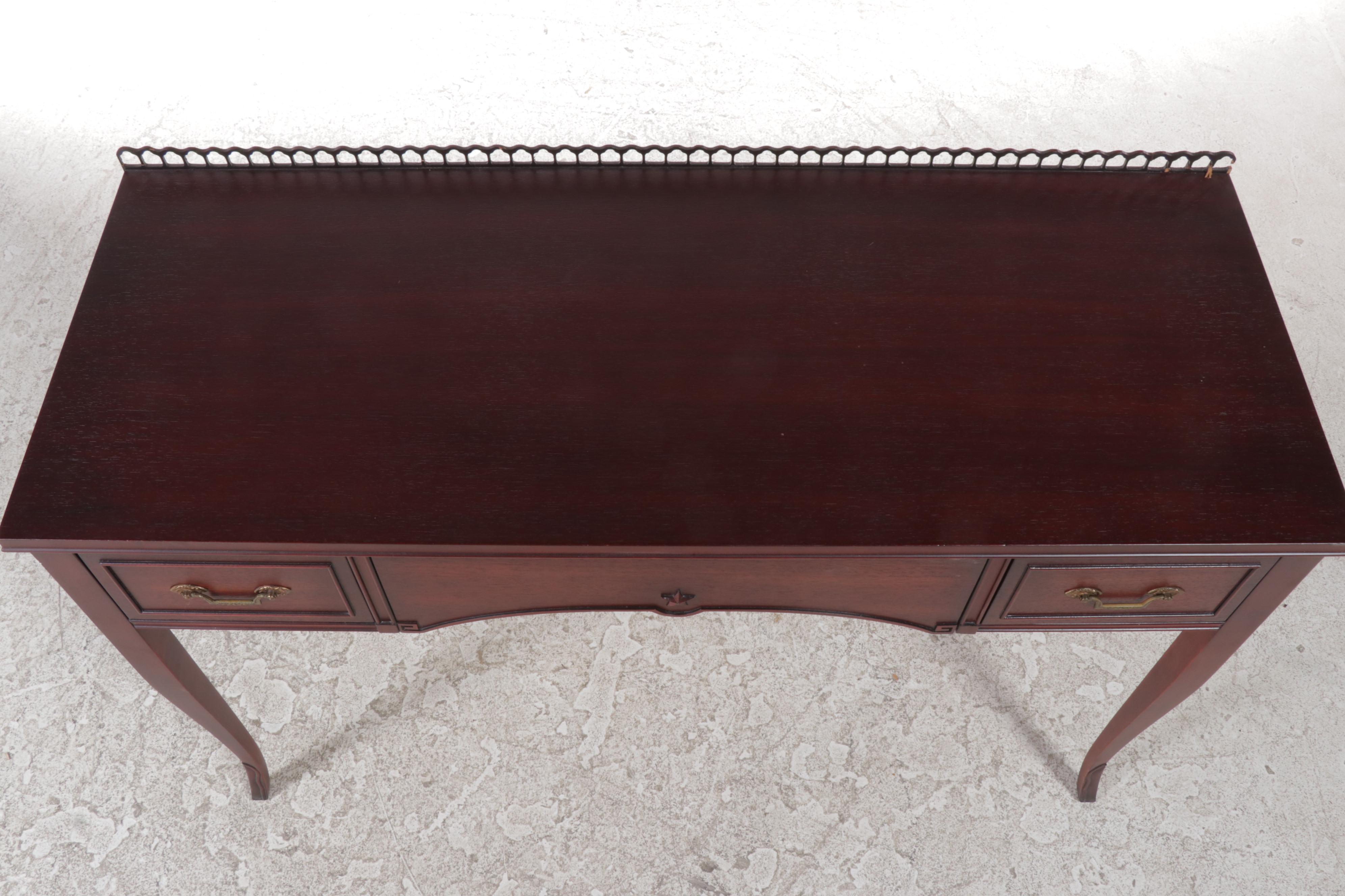 Northern Furniture Co. Neoclassical Style Mahogany Vanity w/ Stool & Mirror