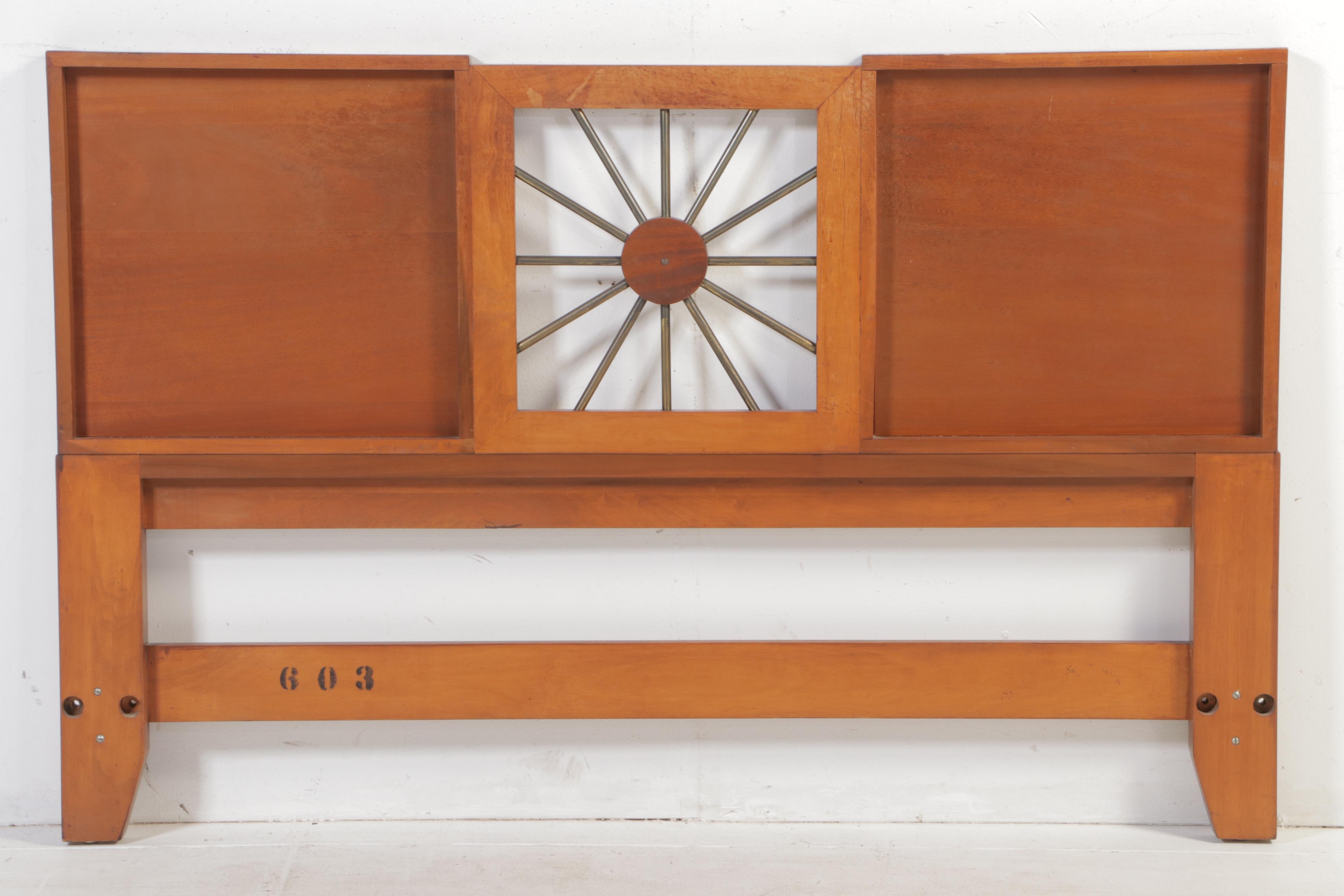 Romweber Empire Style Mahogany, Maple, and Burlwood Full/Queen Size Headboard