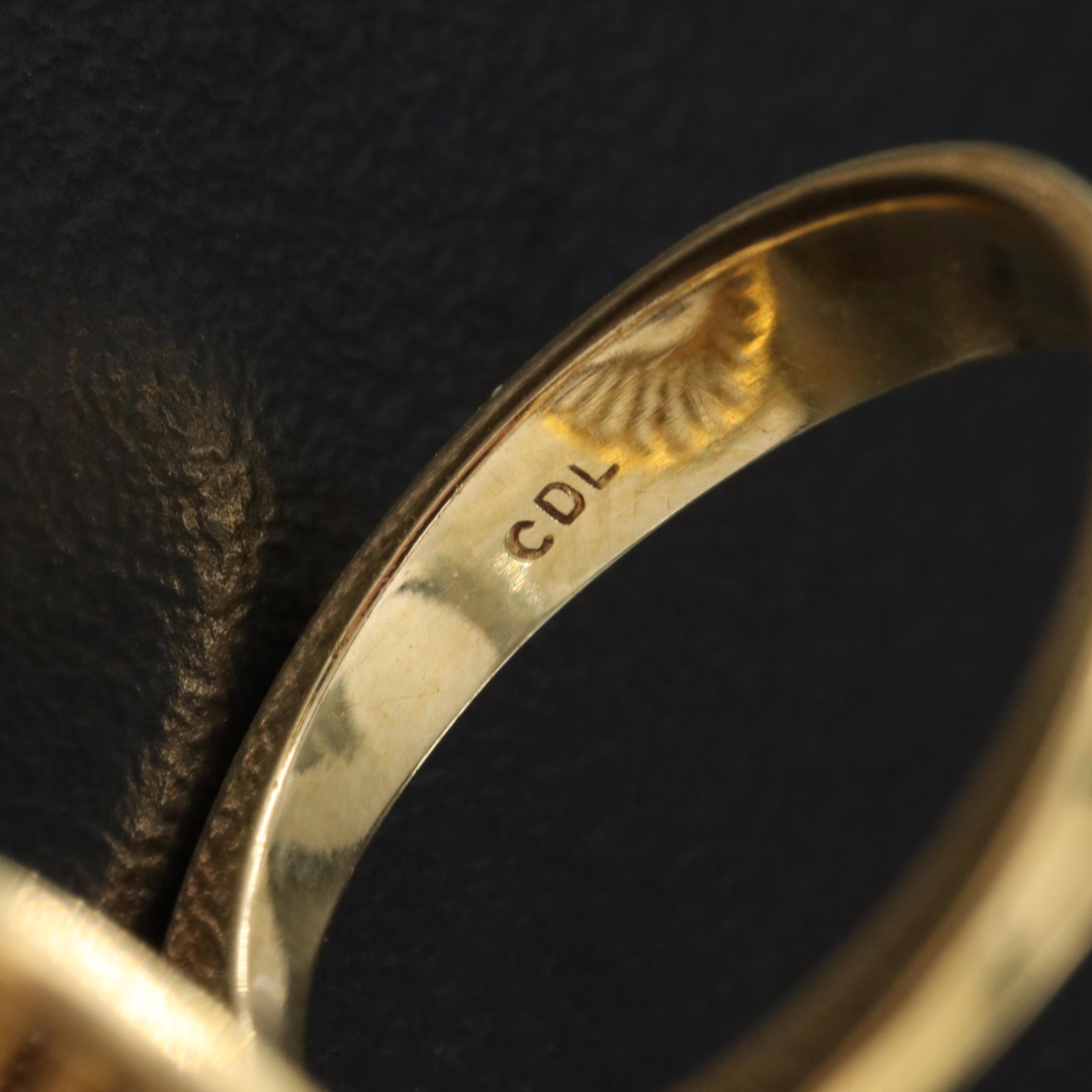 1950s Carl D Linstrom 18K 0.22 CTW Diamond and Sapphire Bow Ring