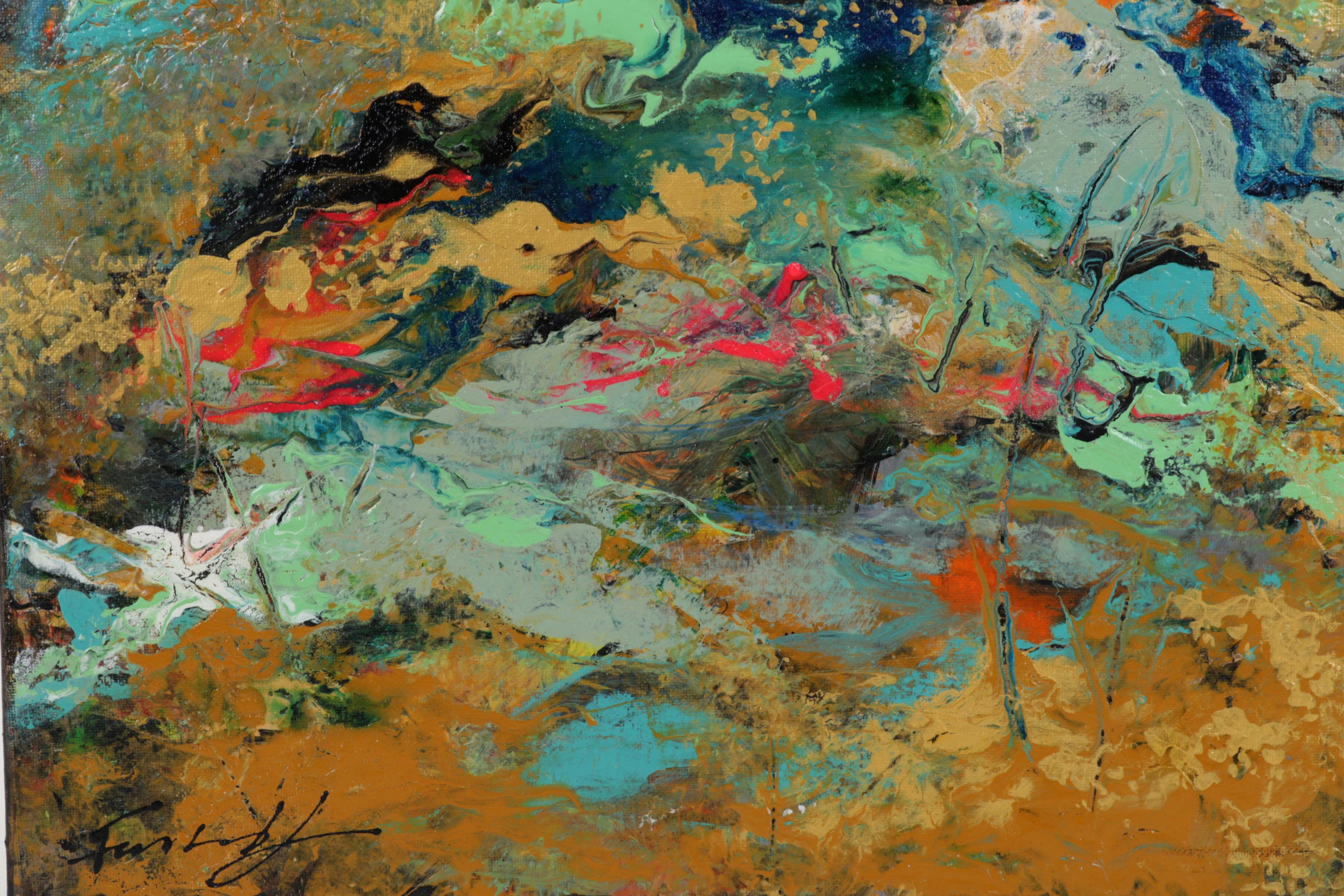 Farshad Lanjani Abstract Acrylic Painting, 21st Century