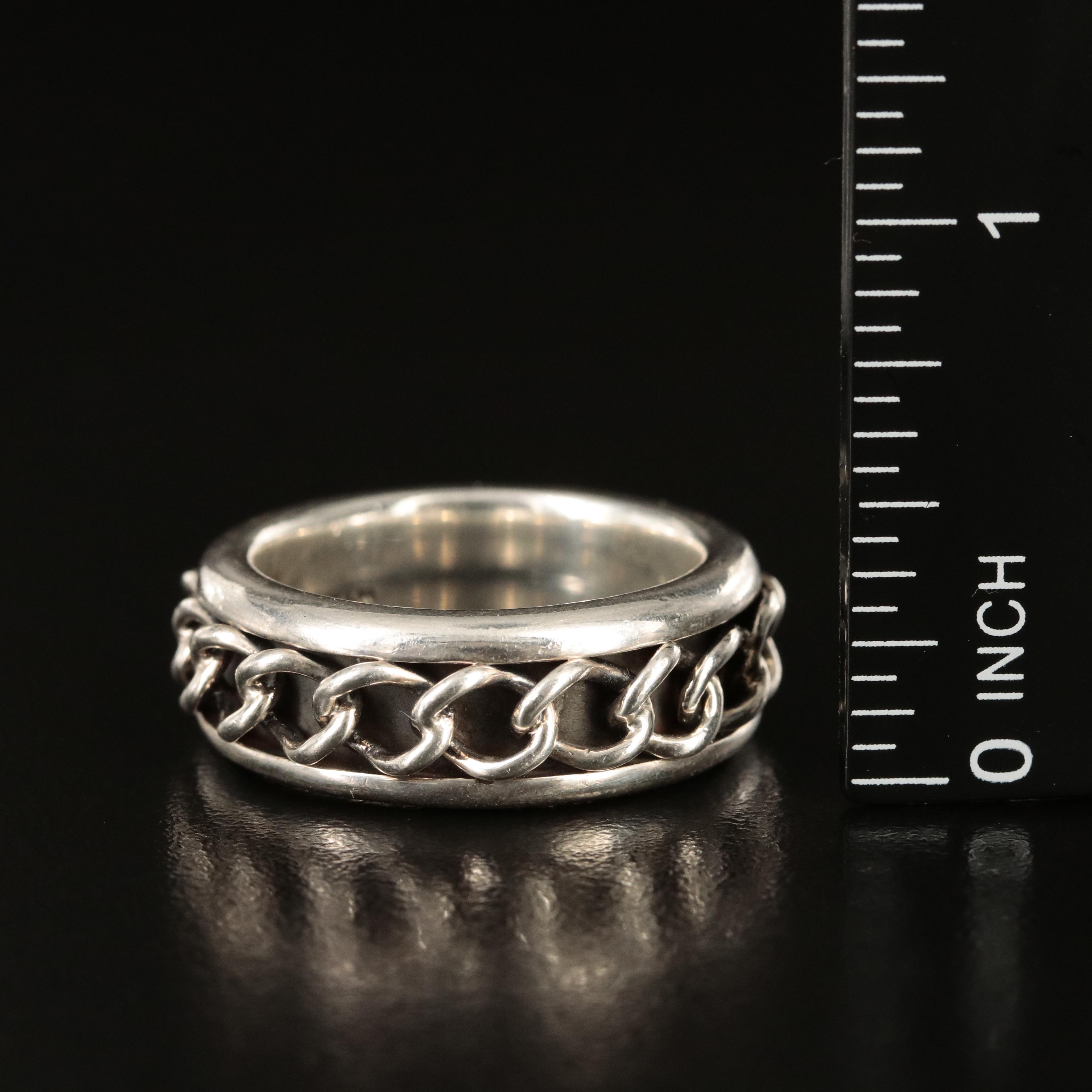 Sterling Curb Chain Ring