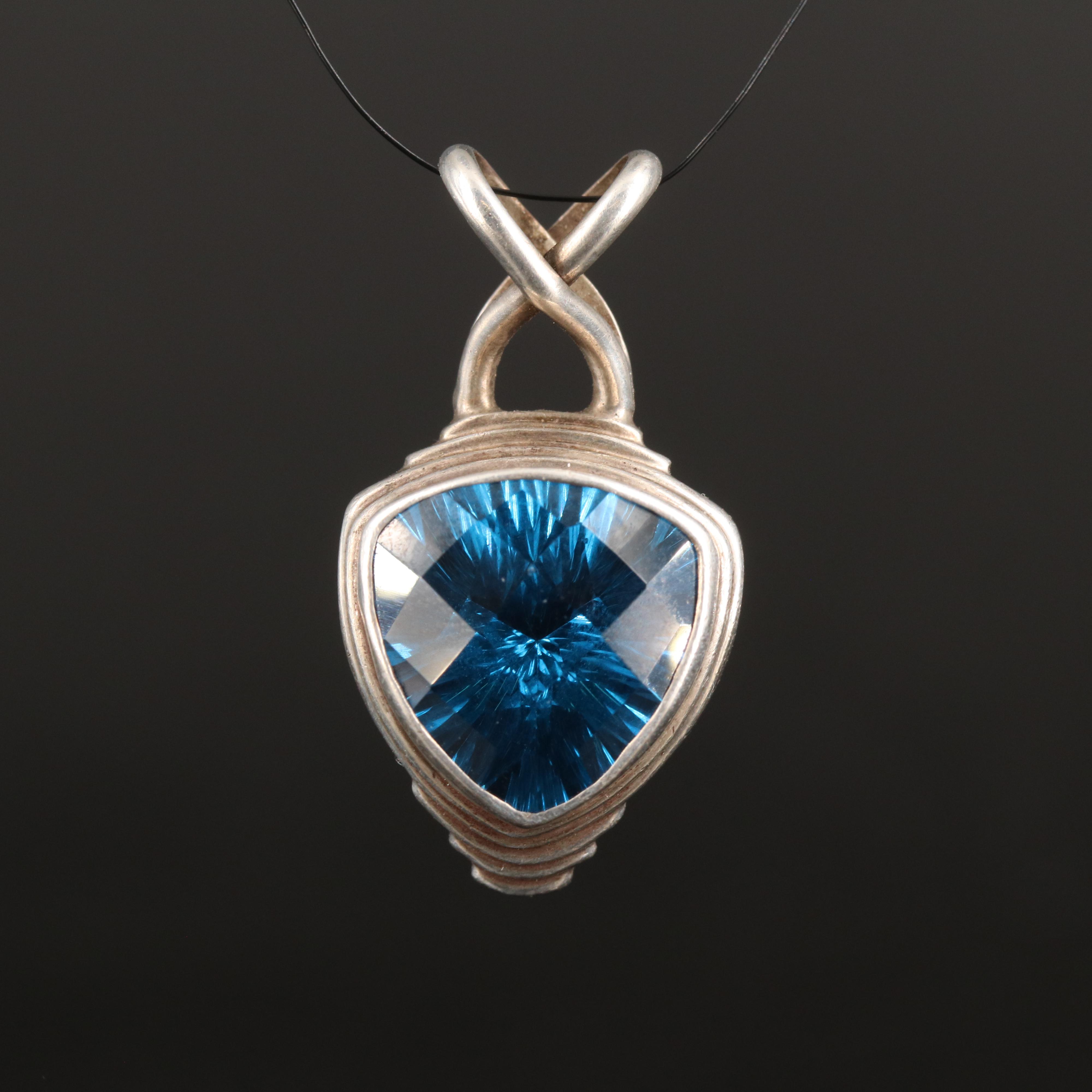 Sarda Sterling London Blue Topaz Pendant