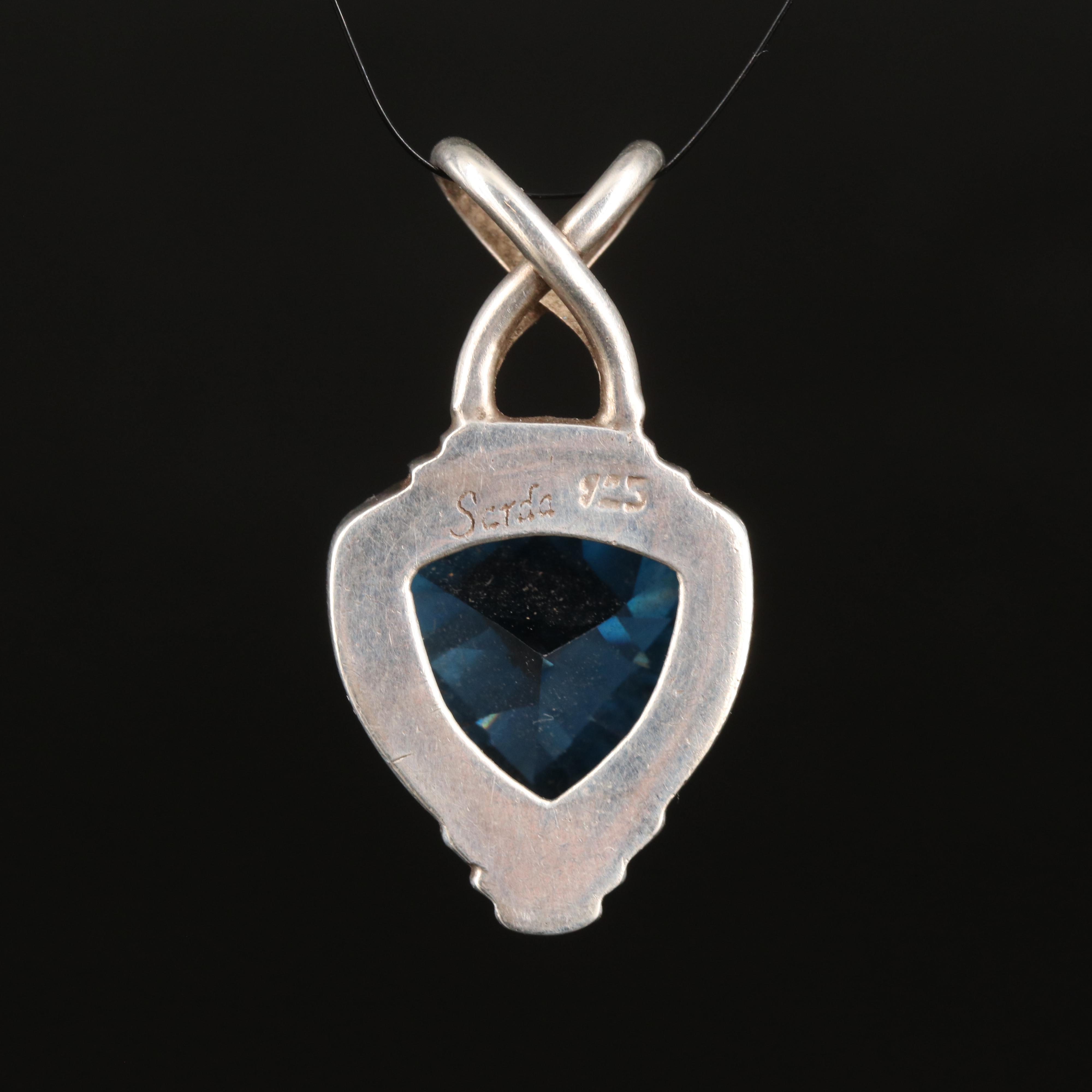 Sarda Sterling London Blue Topaz Pendant