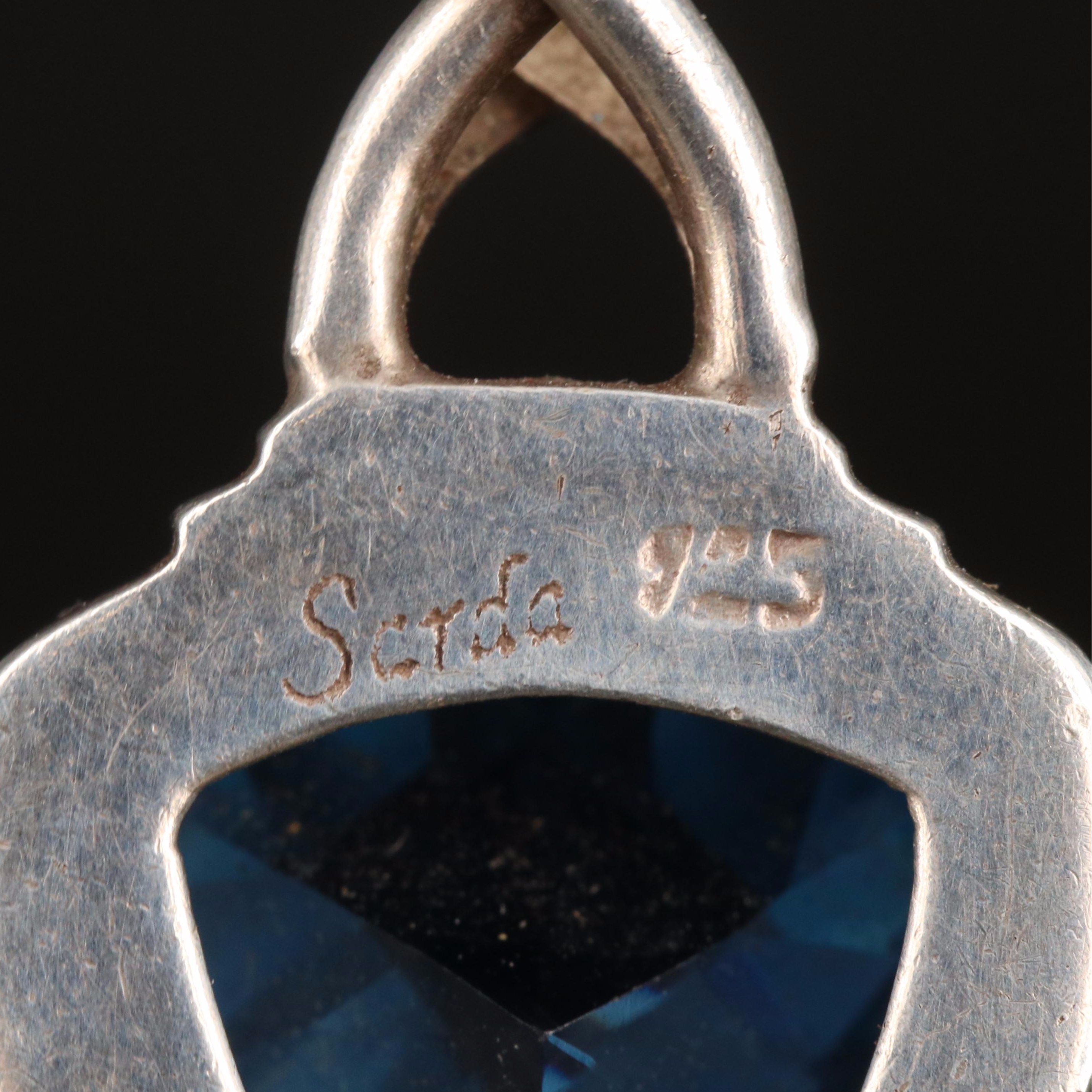 Sarda Sterling London Blue Topaz Pendant