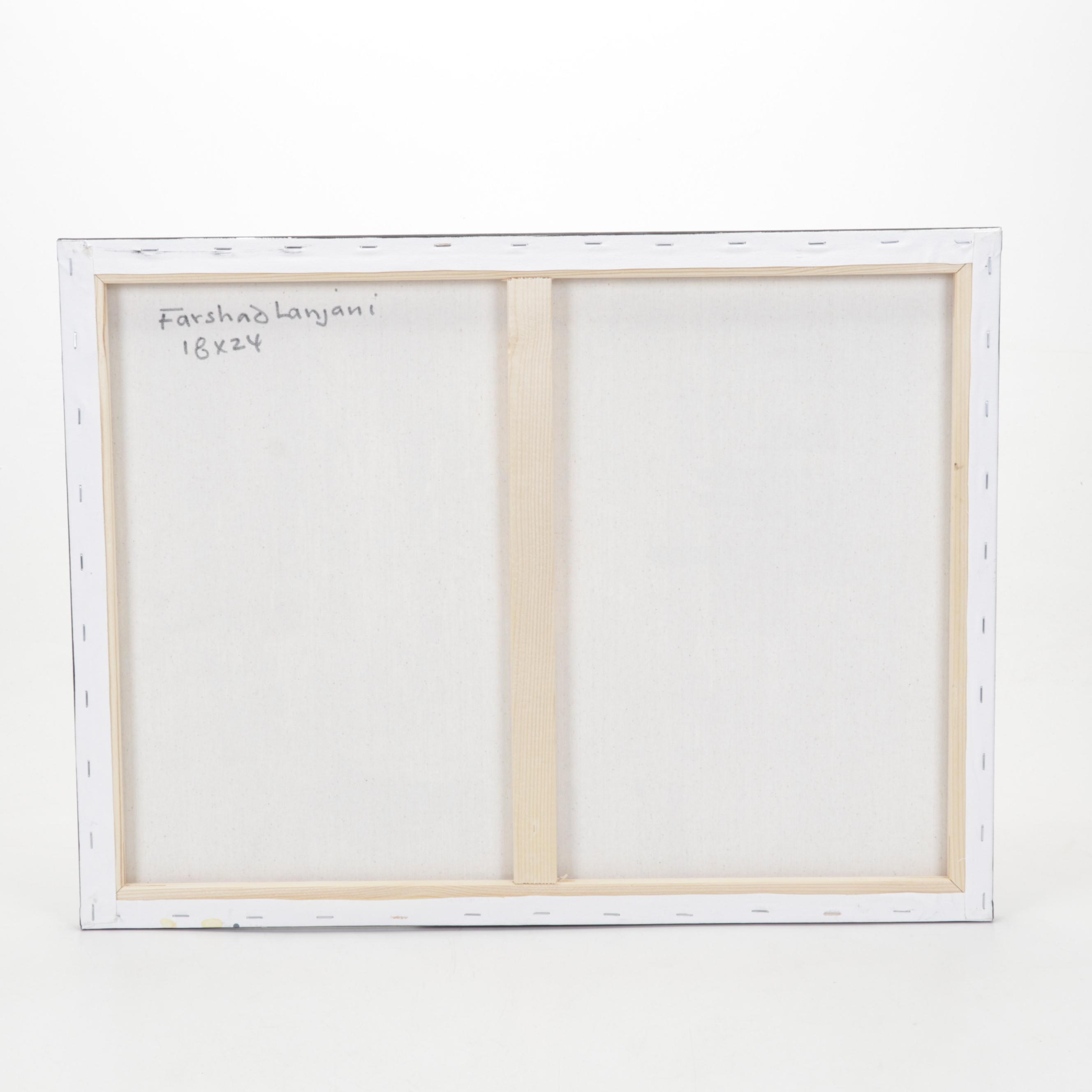 Farshad Lanjani Abstract City Street Acrylic Painting, 21st Century