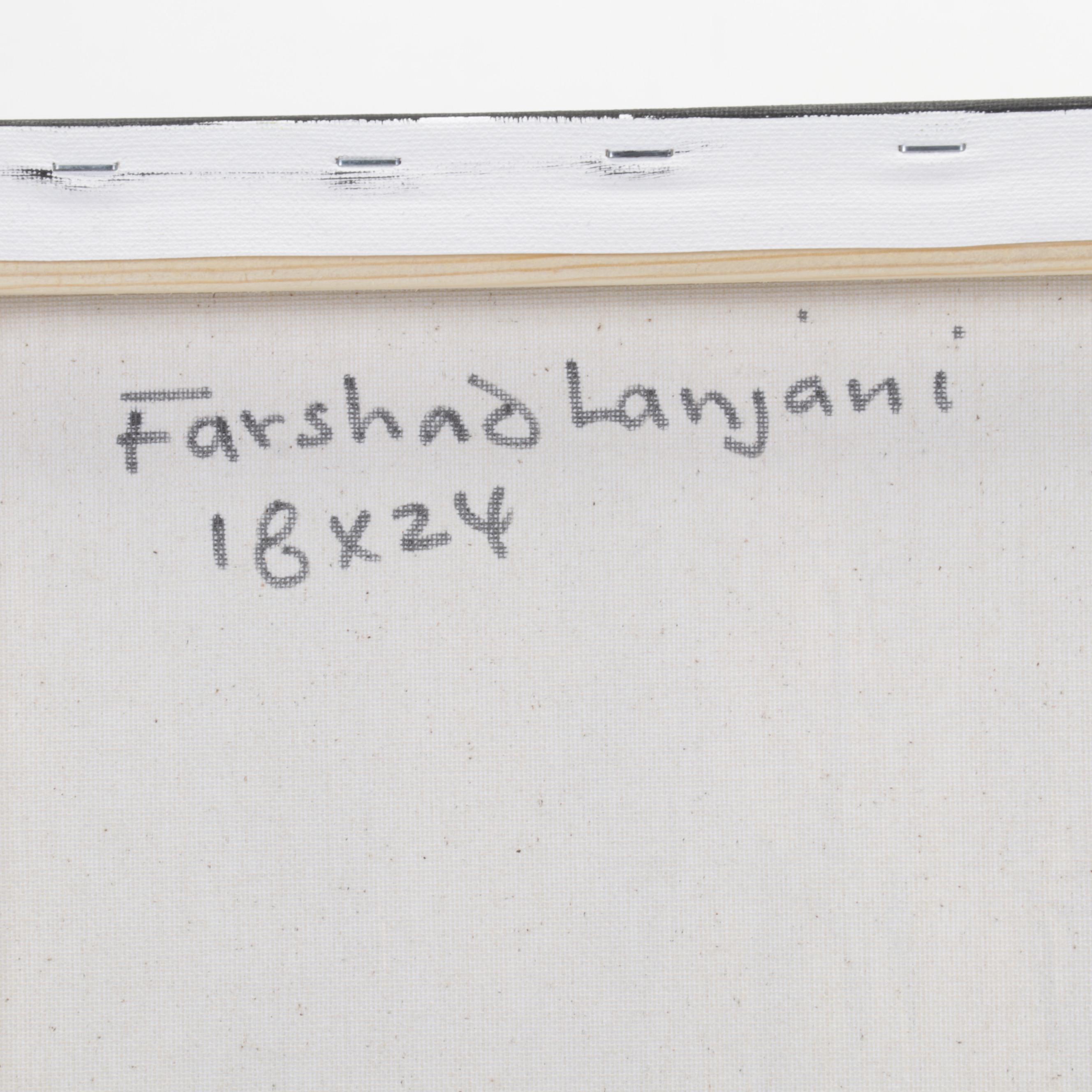 Farshad Lanjani Abstract City Street Acrylic Painting, 21st Century