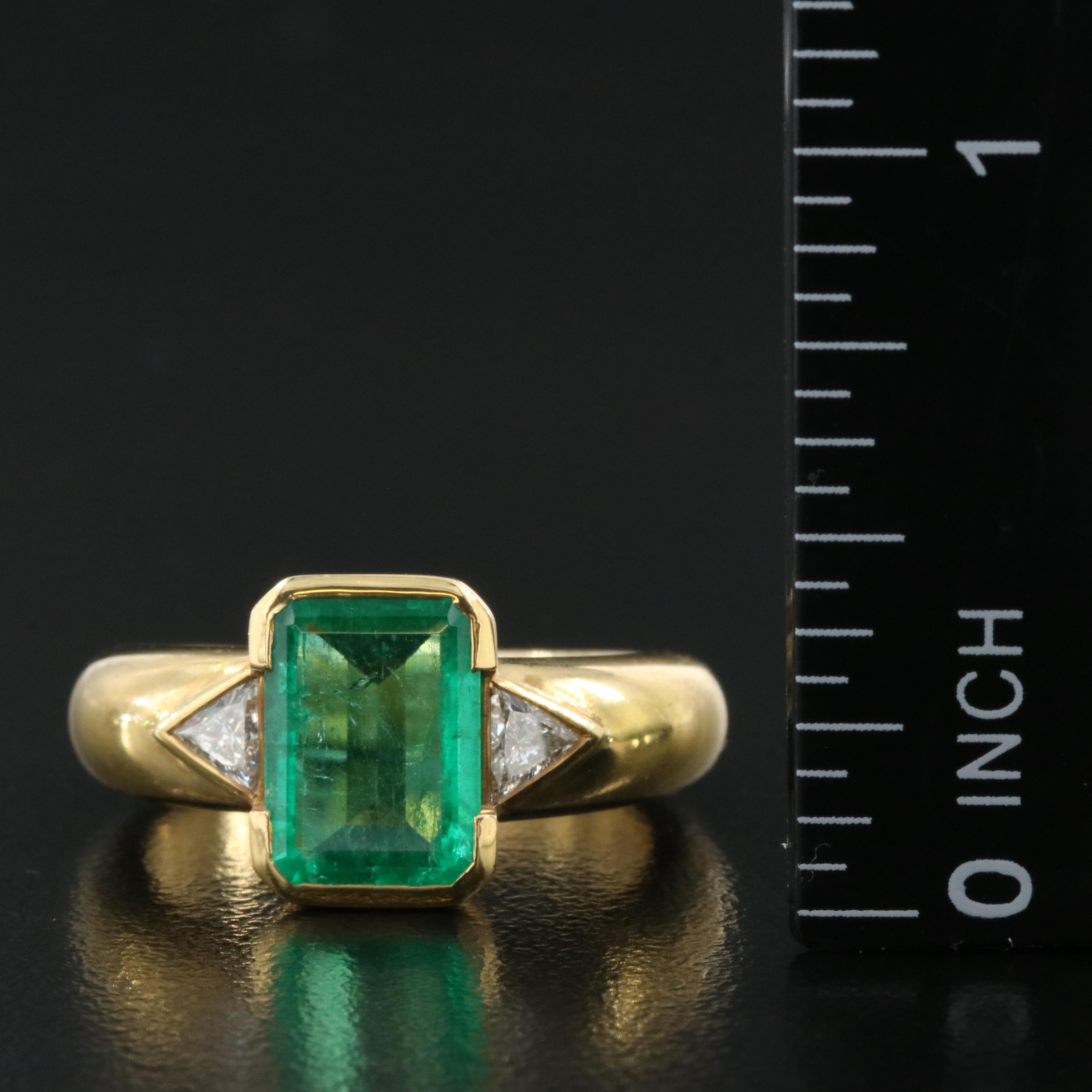 18K 2.11 CT Emerald and Diamond Ring