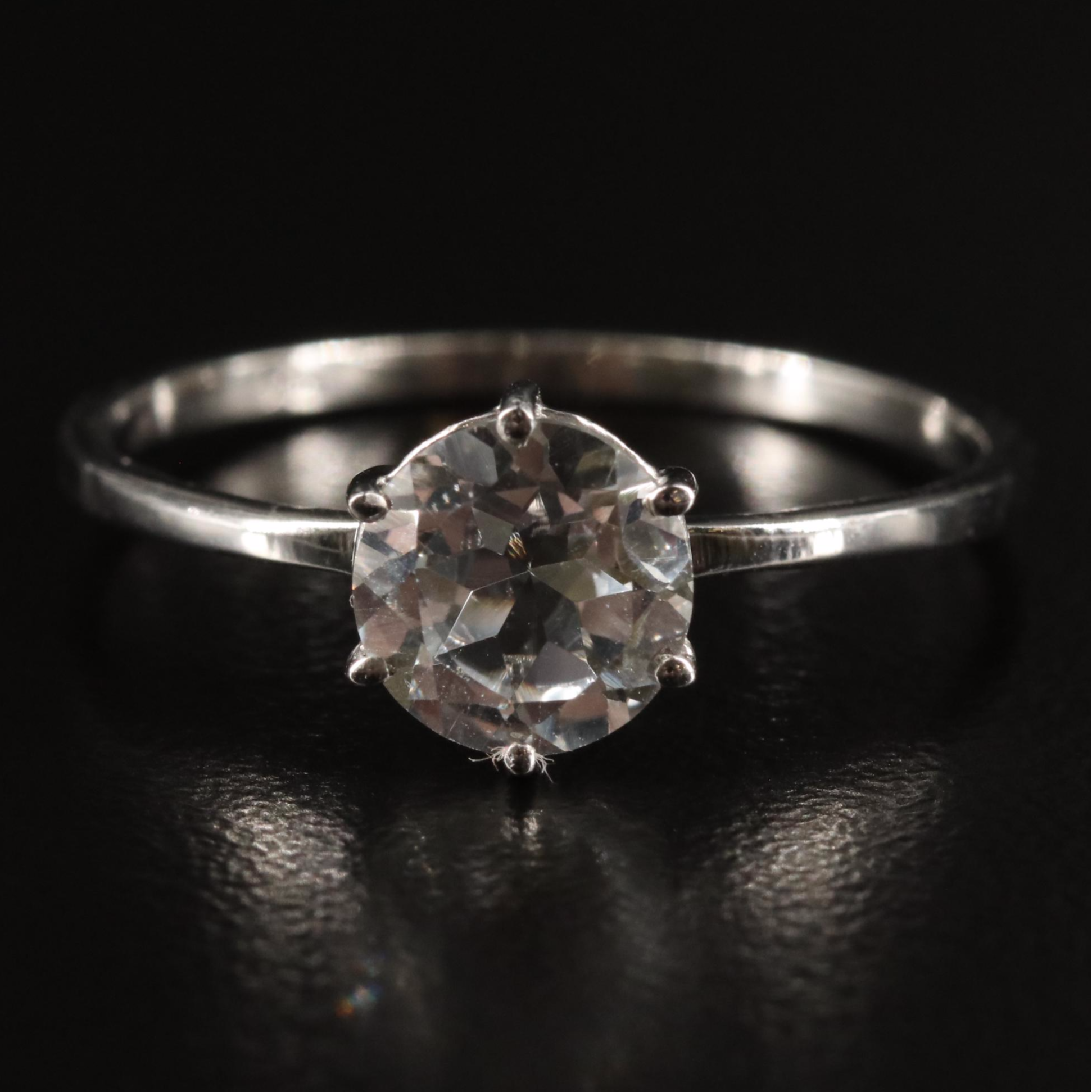 Sterling White Topaz Solitaire Ring