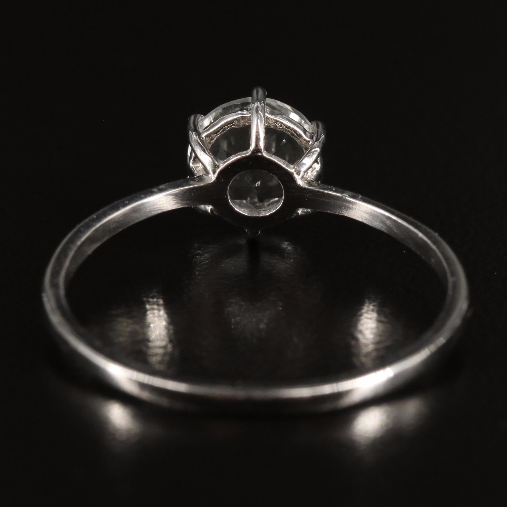 Sterling White Topaz Solitaire Ring