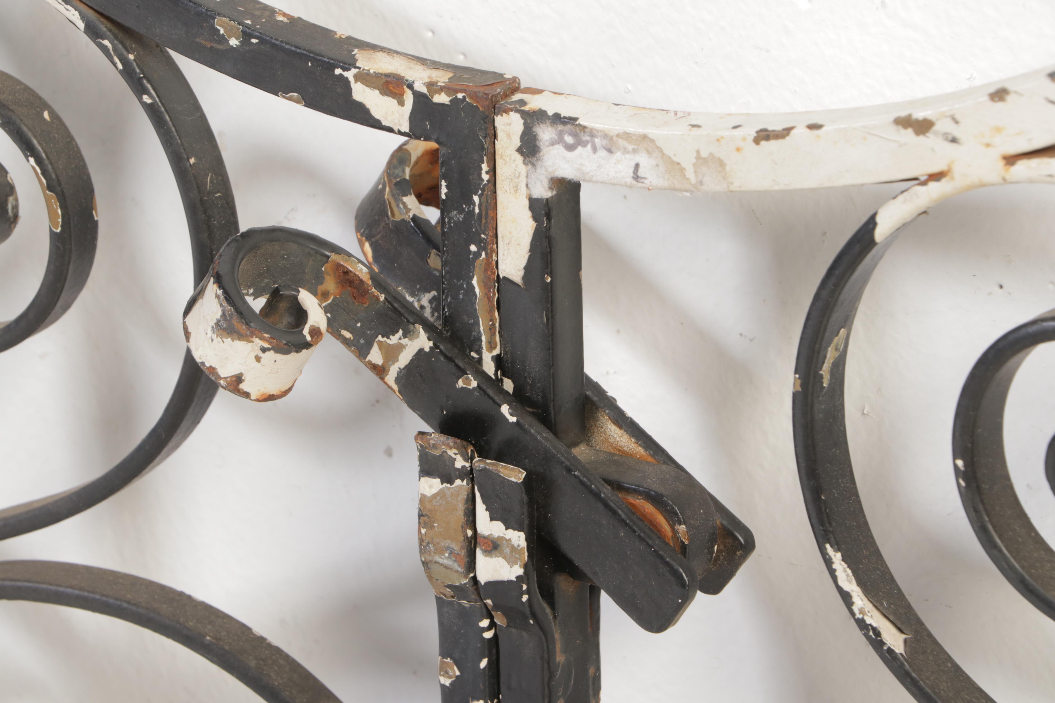 Scrollwork Iron and Metal Garden Gate, Early to Mid-20th Century