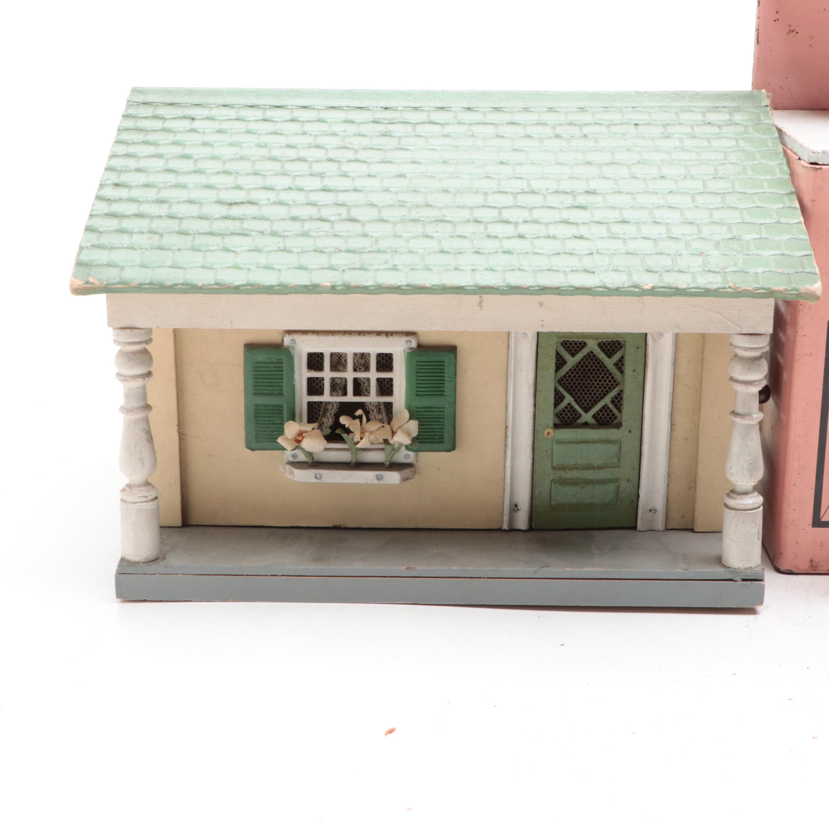 Wolverine Pink Metal Stove, Schoenhut Doll House, and Other Doll Furniture