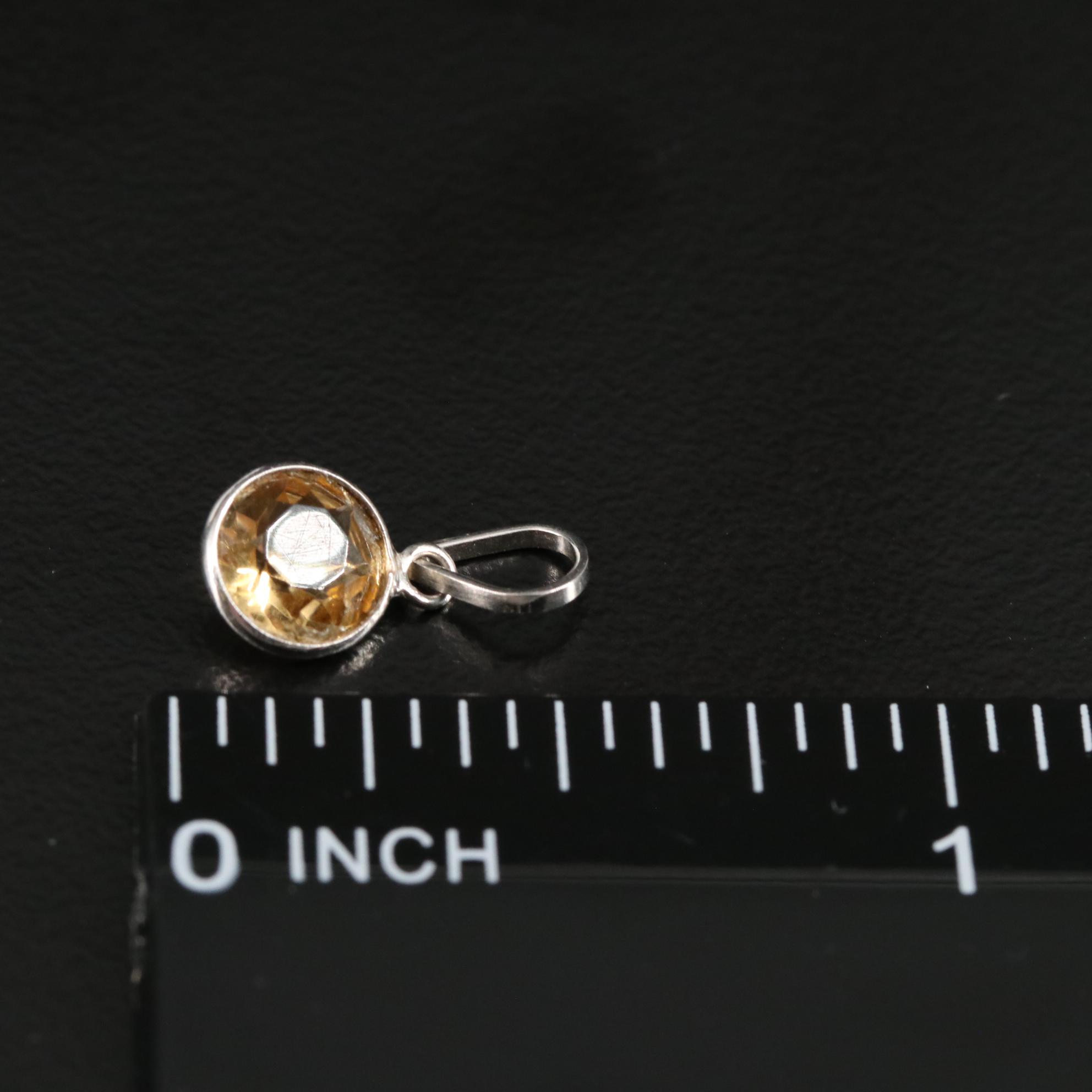 14K Citrine Pendant