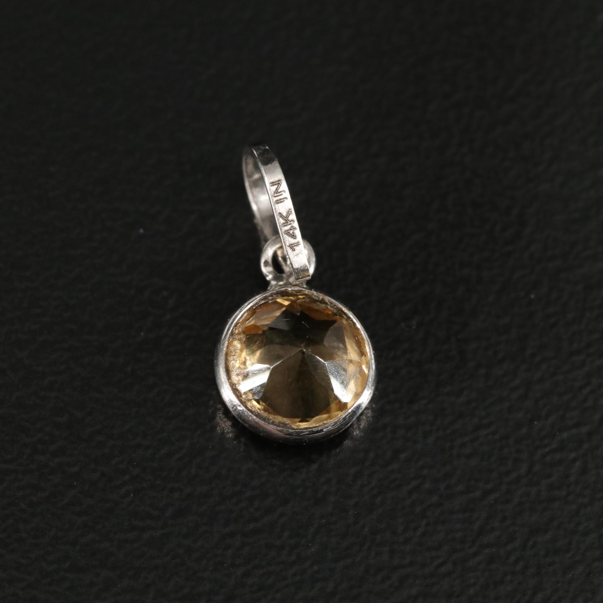 14K Citrine Pendant