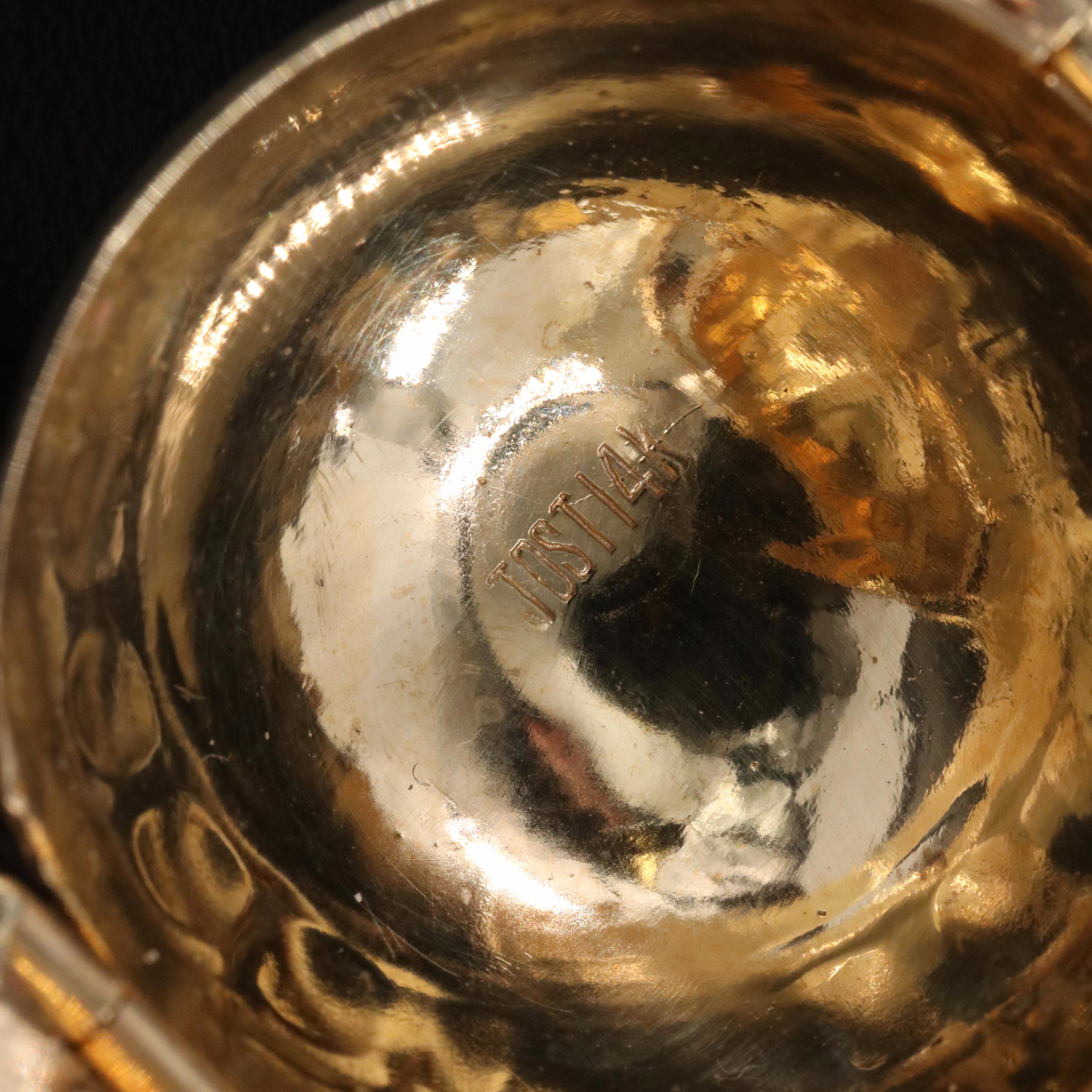 Vintage Jost 14K Ruby, Sapphire and Emerald Photo Globe Locket with 18K Accents