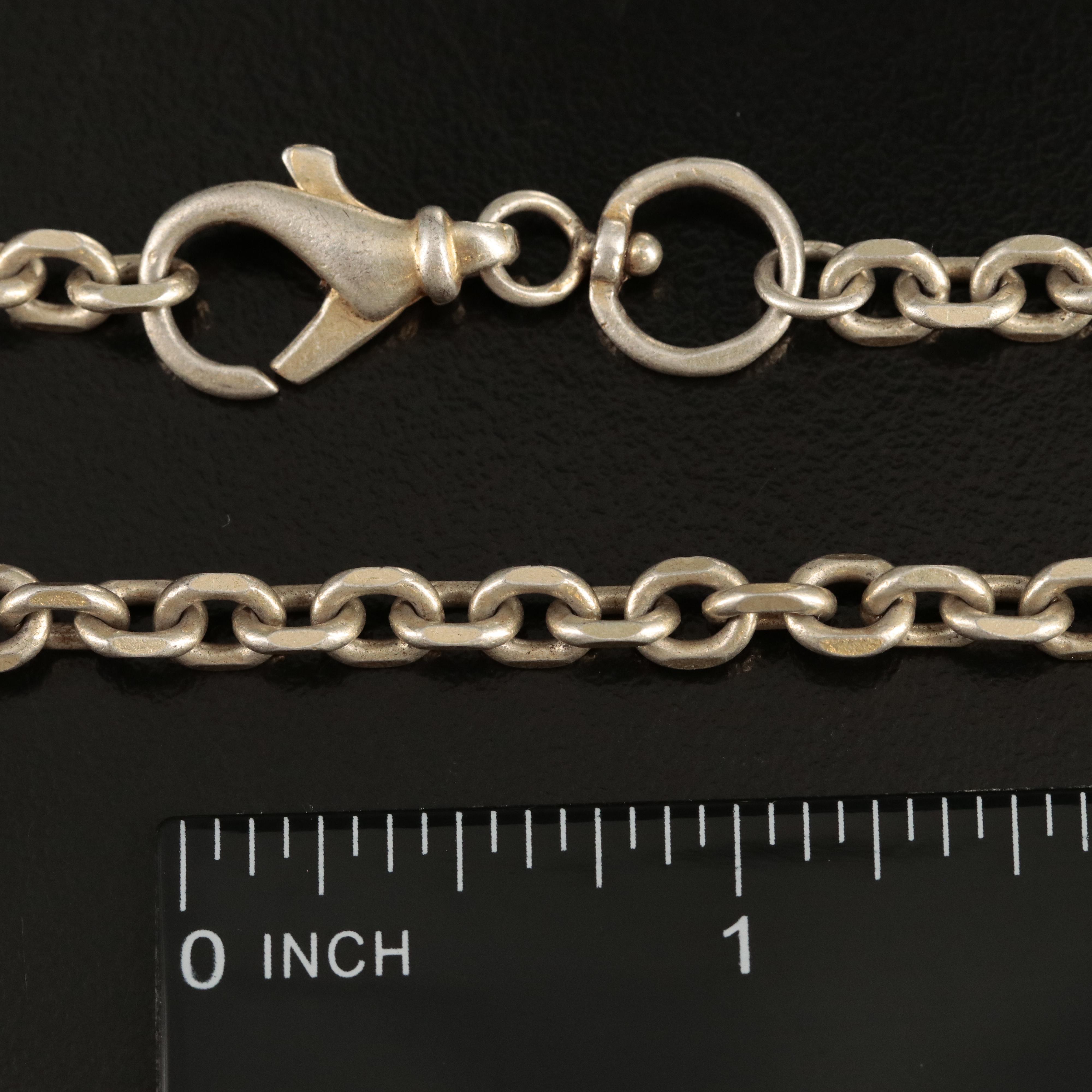 800 Silver Diamond-Cut Cable Chain Necklace