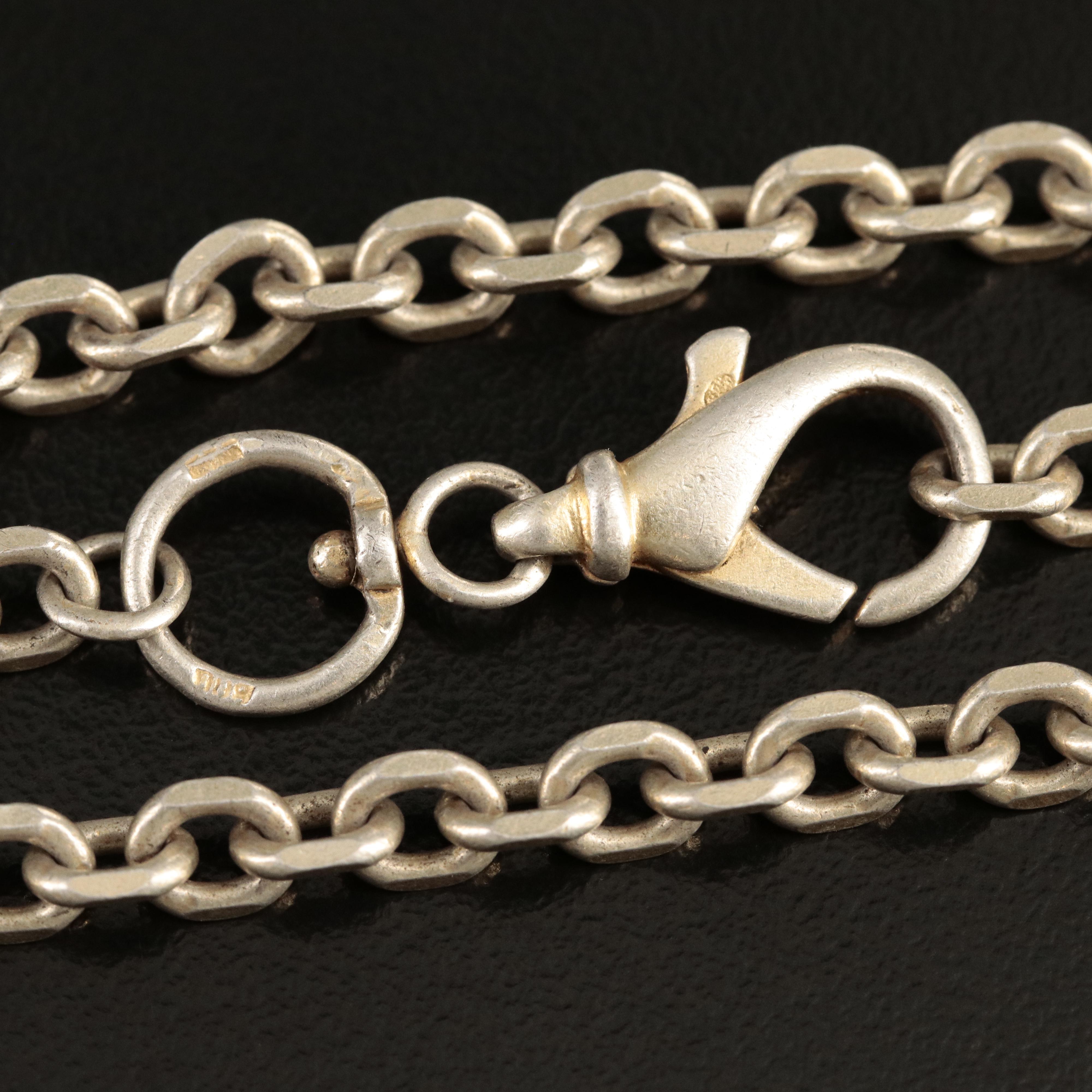 800 Silver Diamond-Cut Cable Chain Necklace