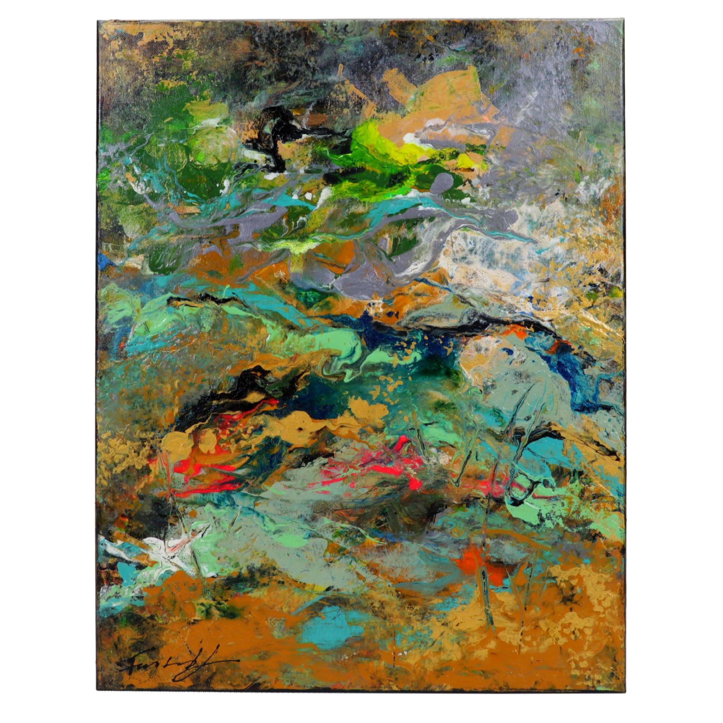 Farshad Lanjani Abstract Acrylic Painting, 21st Century