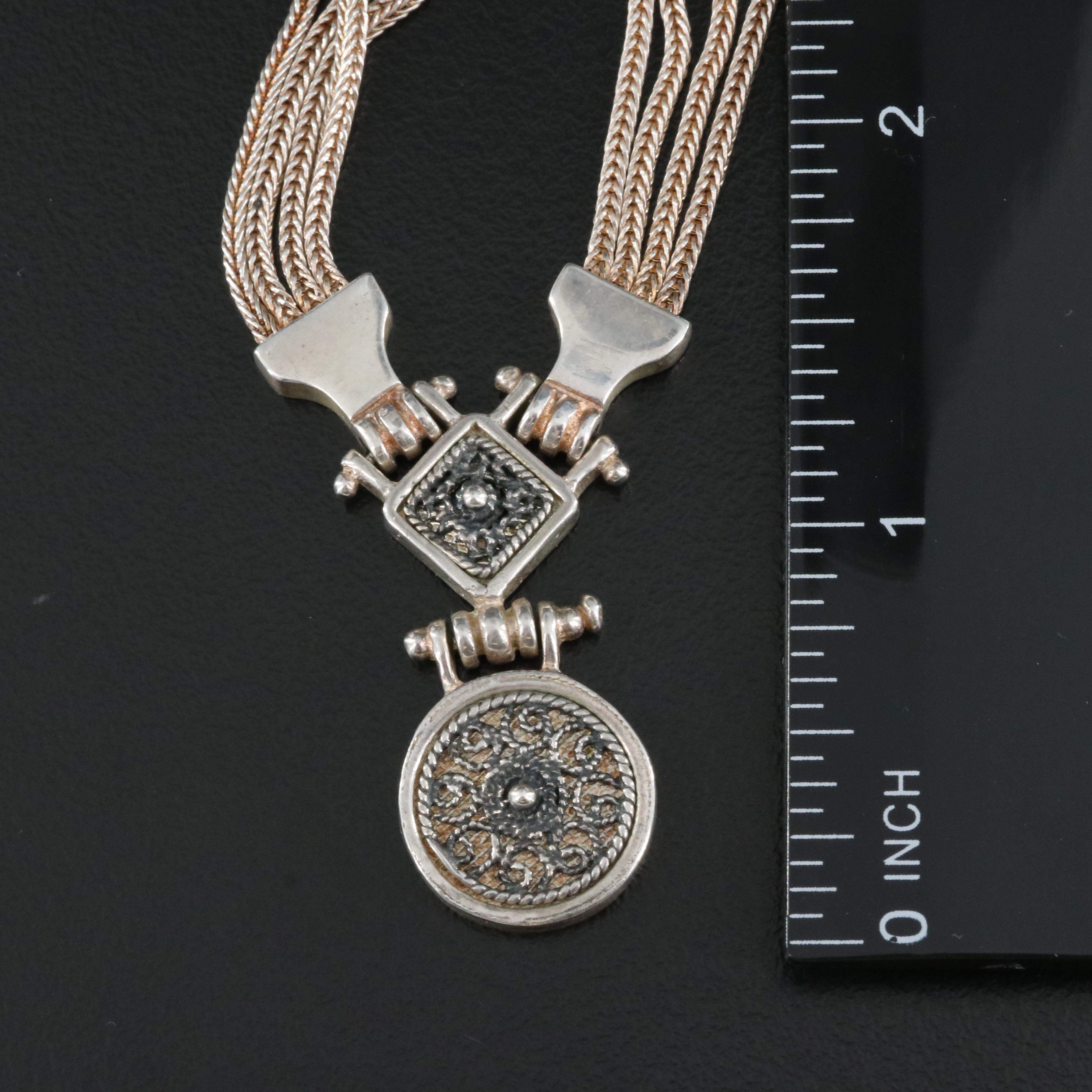 Israeli Or Paz and Anatoli Sterling Necklaces