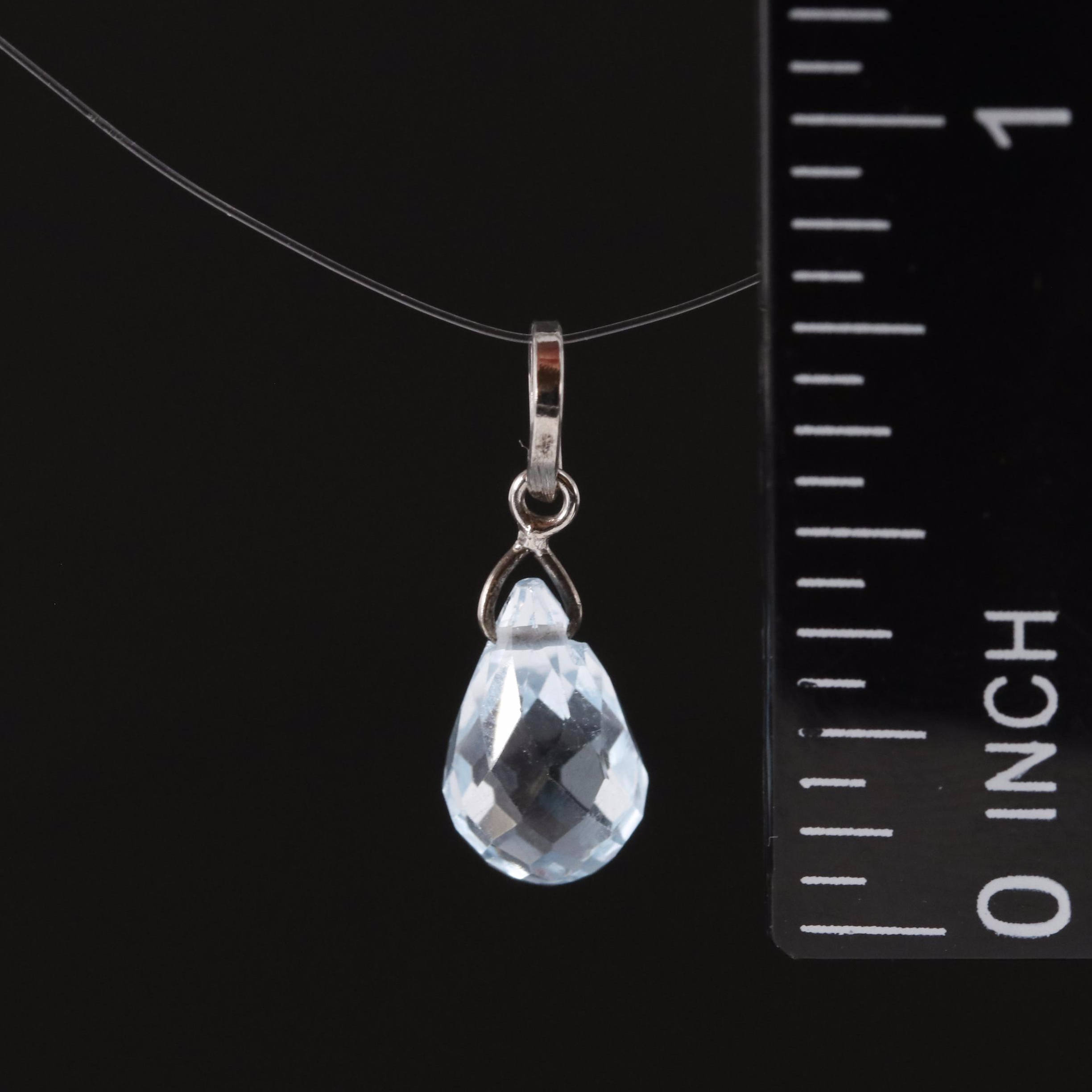 14K Blue Topaz Pendant