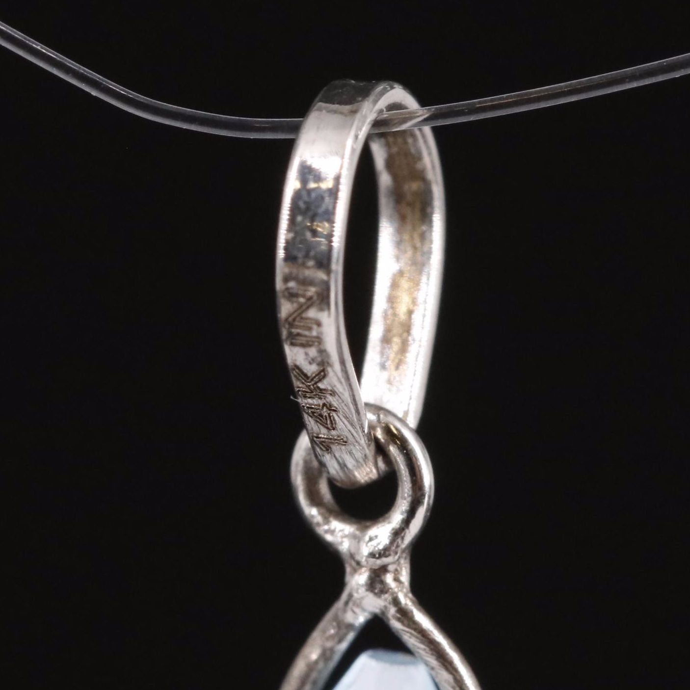 14K Blue Topaz Pendant