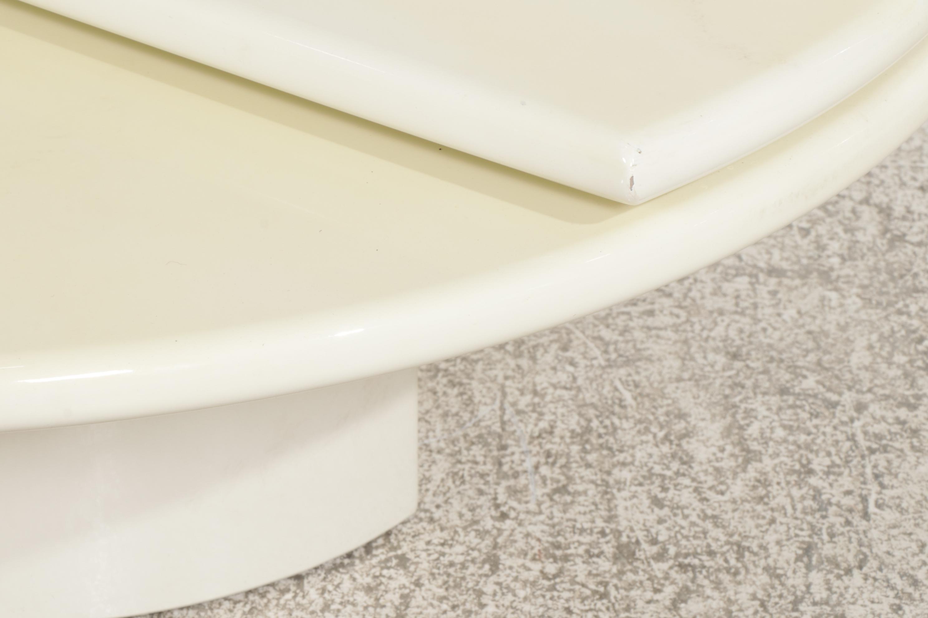 Postmodern Lacquered Circular Coffee Table with Rotating Top, 1980s