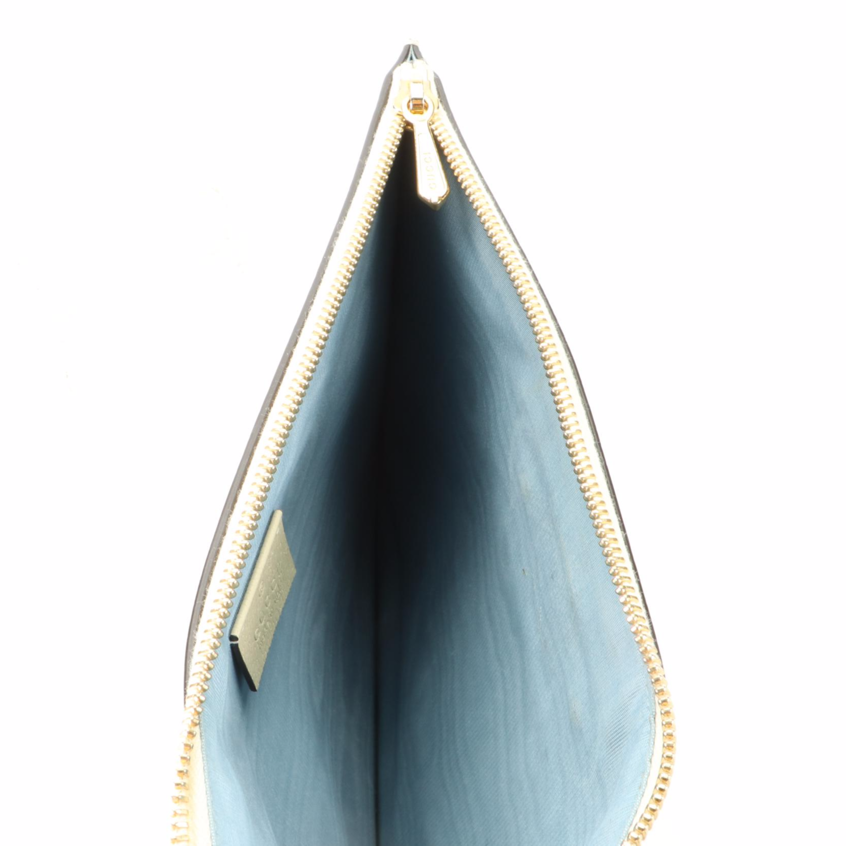 Gucci Strawberry Printed Leather Zip Pouch