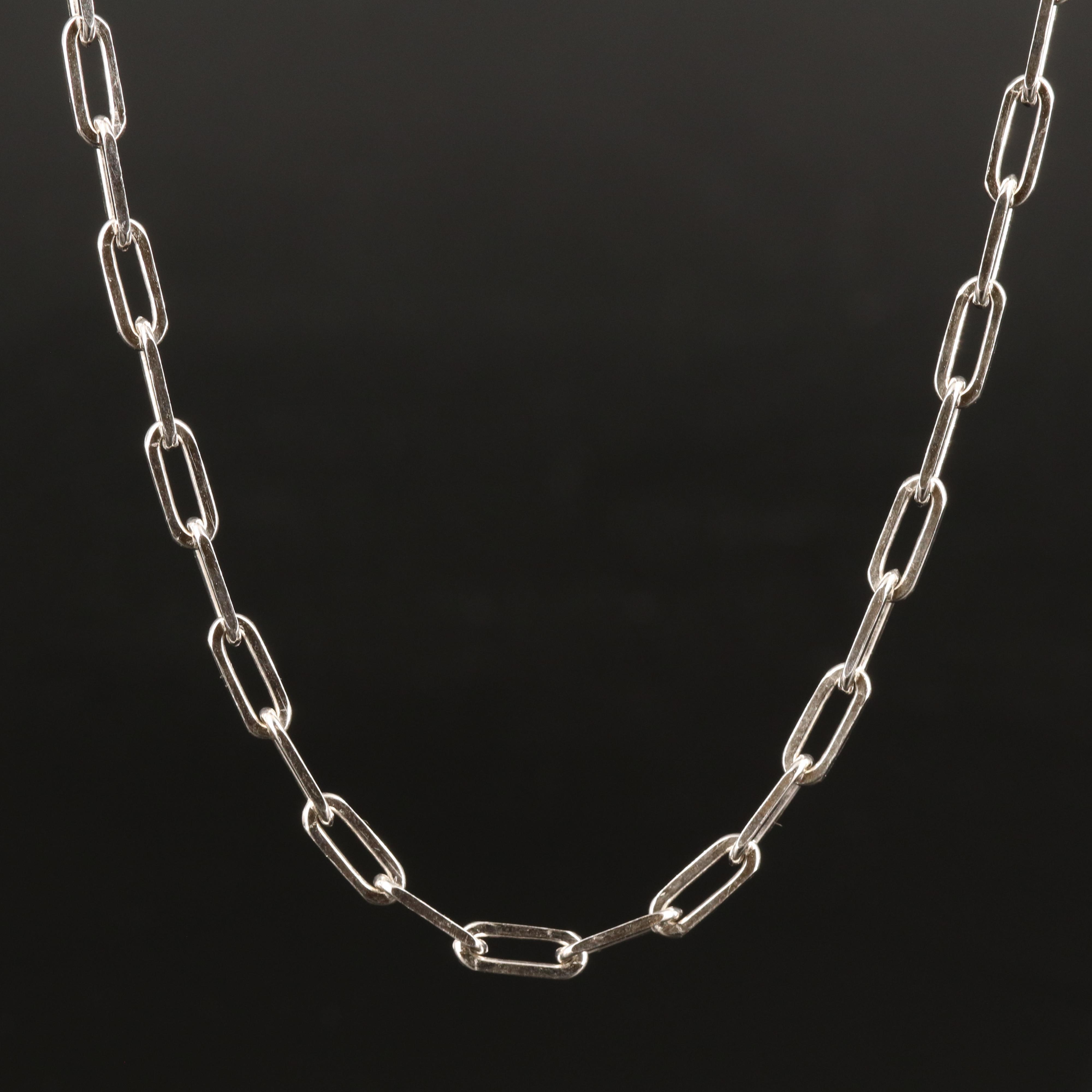 Italian Sterling Paper Clip Chain Necklace