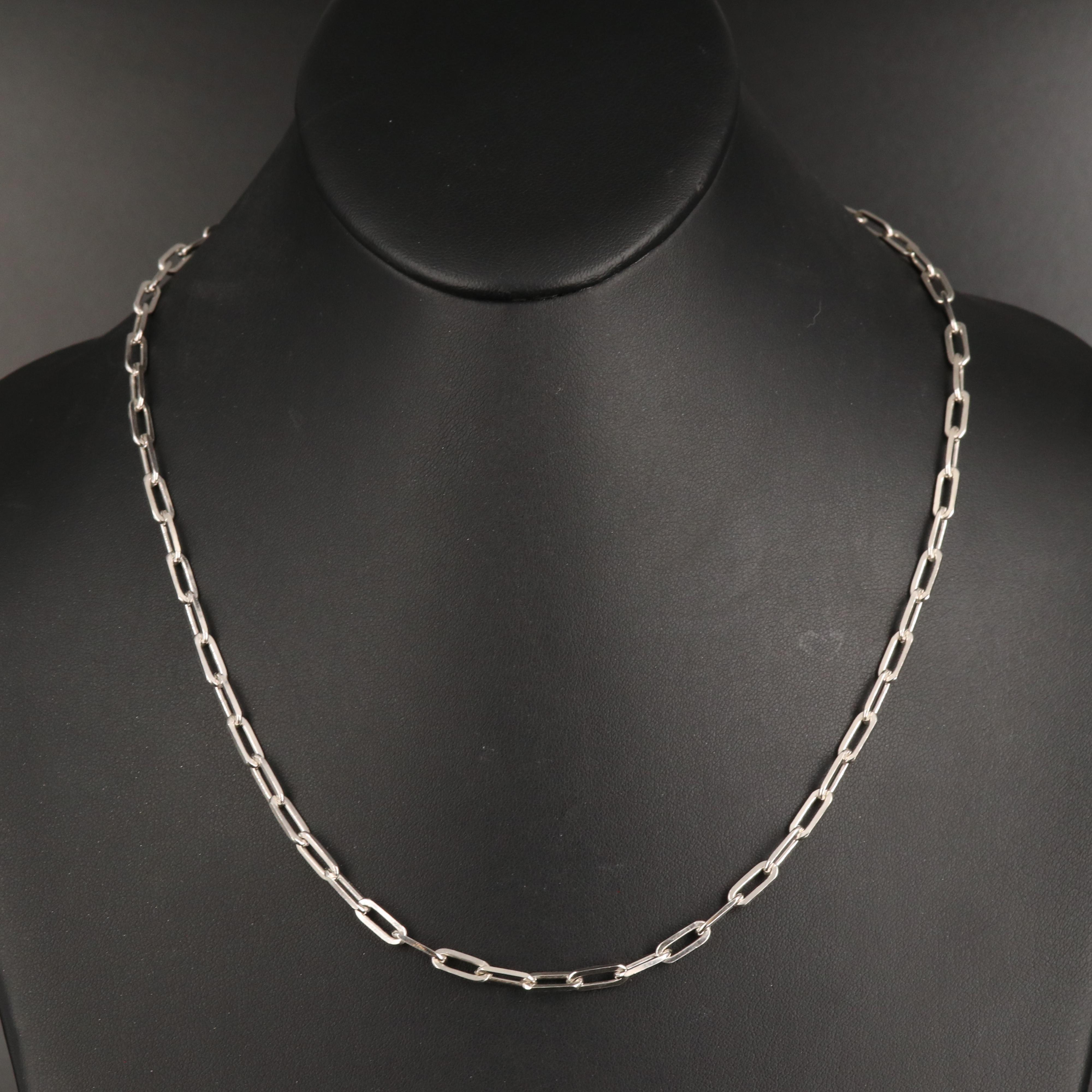 Italian Sterling Paper Clip Chain Necklace