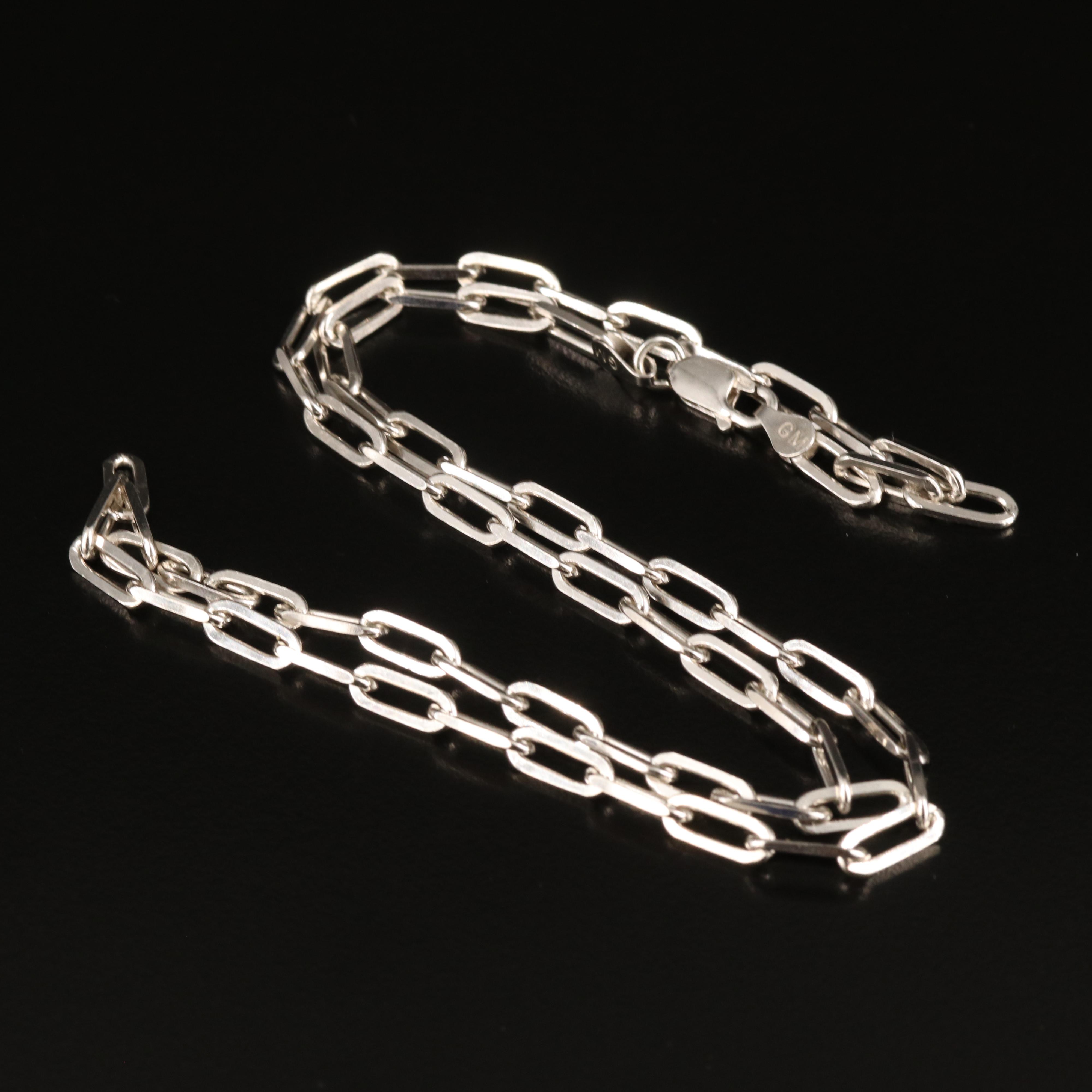 Italian Sterling Paper Clip Chain Necklace